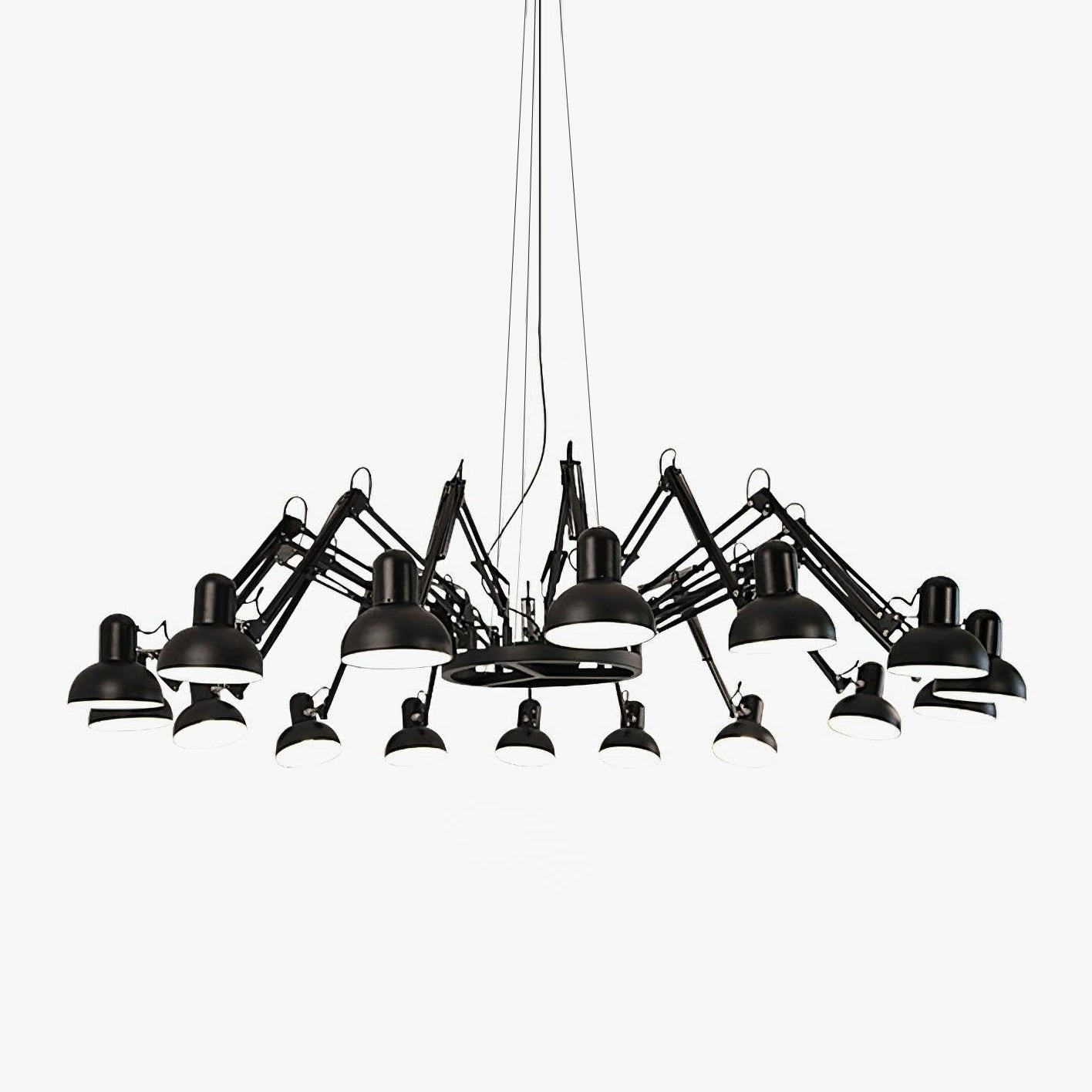 Lustra Lustre Noir à Bras Multiples Ajustables