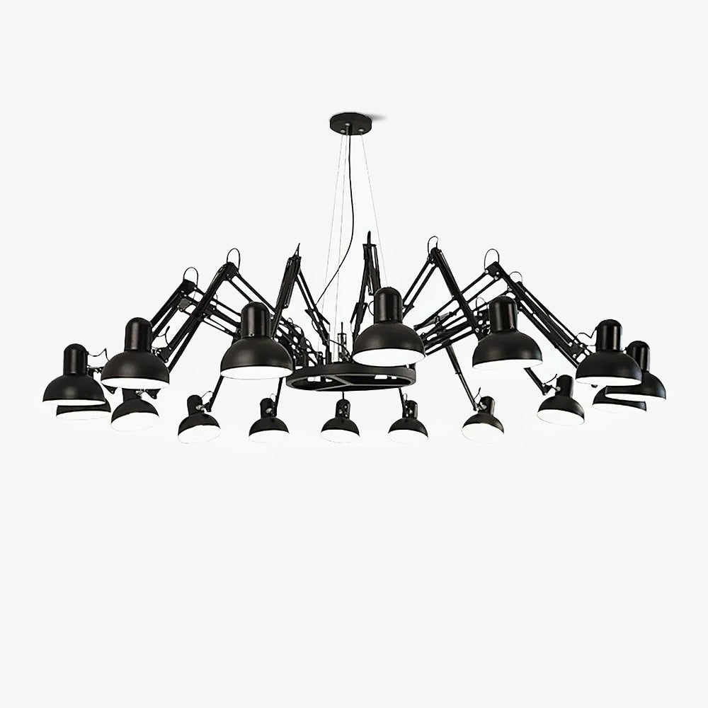 Lustra Lustre Noir à Bras Multiples Ajustables