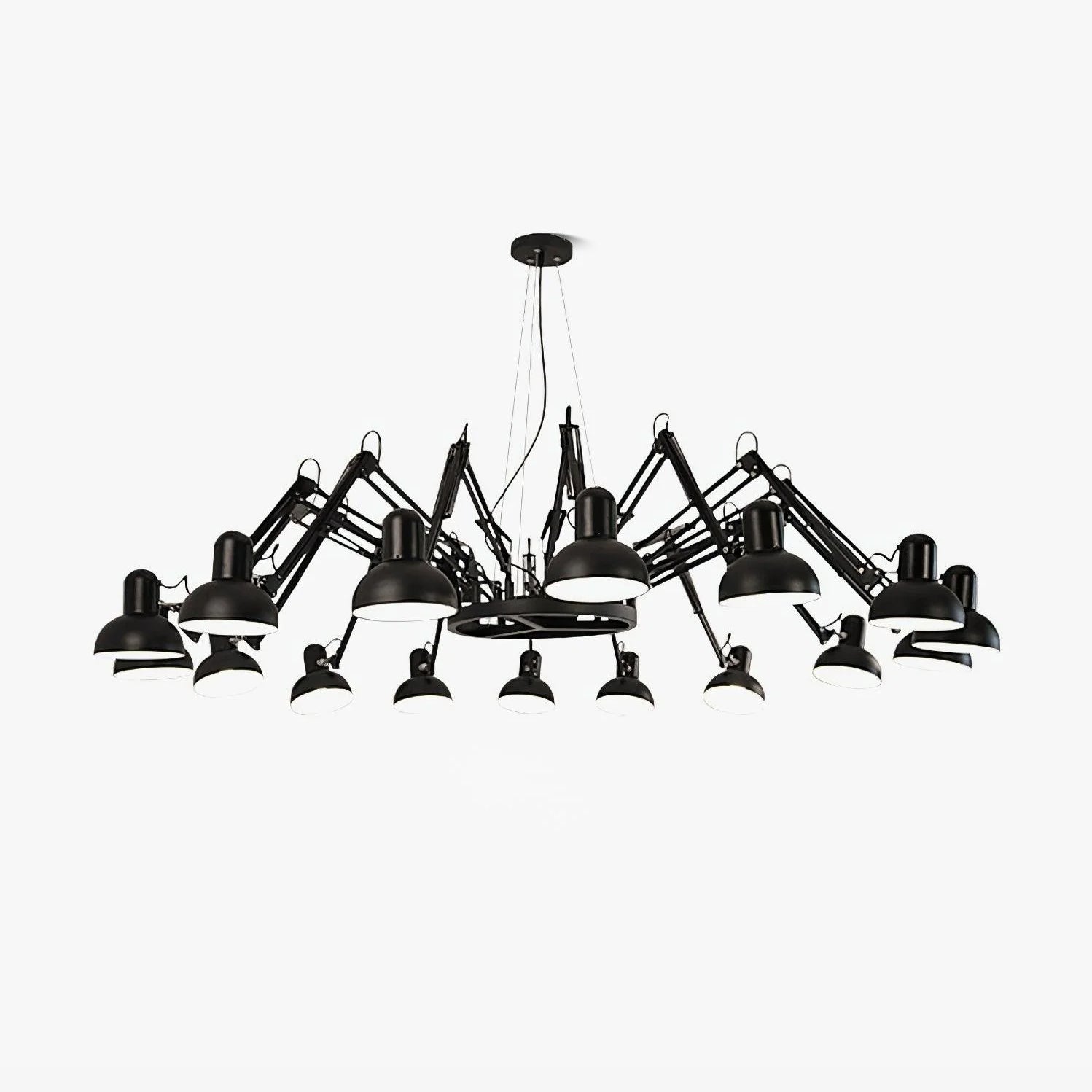 Lustra Lustre Noir à Bras Multiples Ajustables