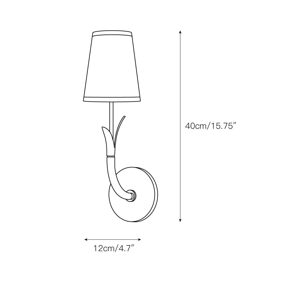 Elys Lampe Murale en Métal Laiton et Tissu Minimaliste Moderne