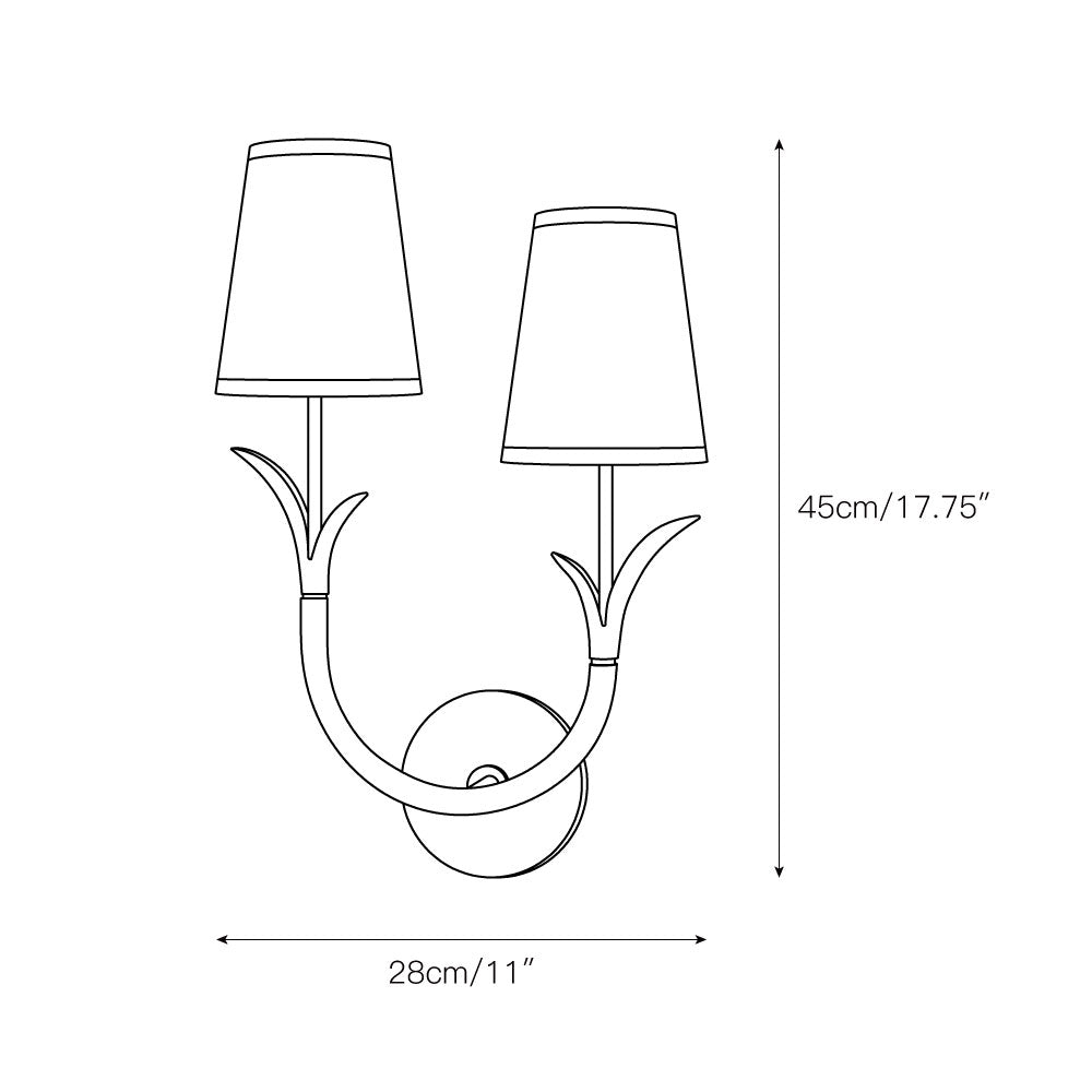 Elys Lampe Murale en Métal Laiton et Tissu Minimaliste Moderne