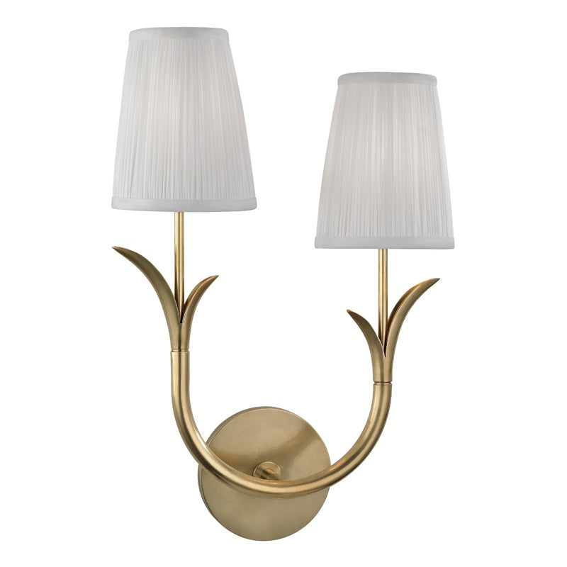 Elys Lampe Murale en Métal Laiton et Tissu Minimaliste Moderne