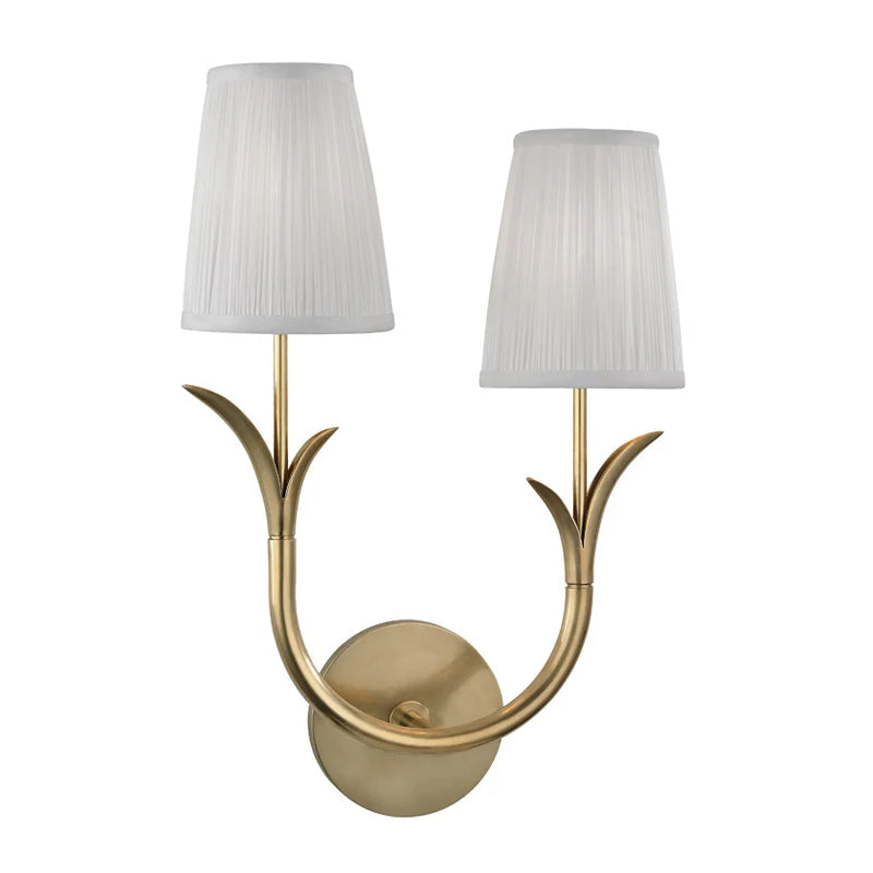 Elys Lampe Murale en Métal Laiton et Tissu Minimaliste Moderne