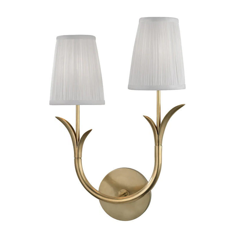 Elys Lampe Murale en Métal Laiton et Tissu Minimaliste Moderne
