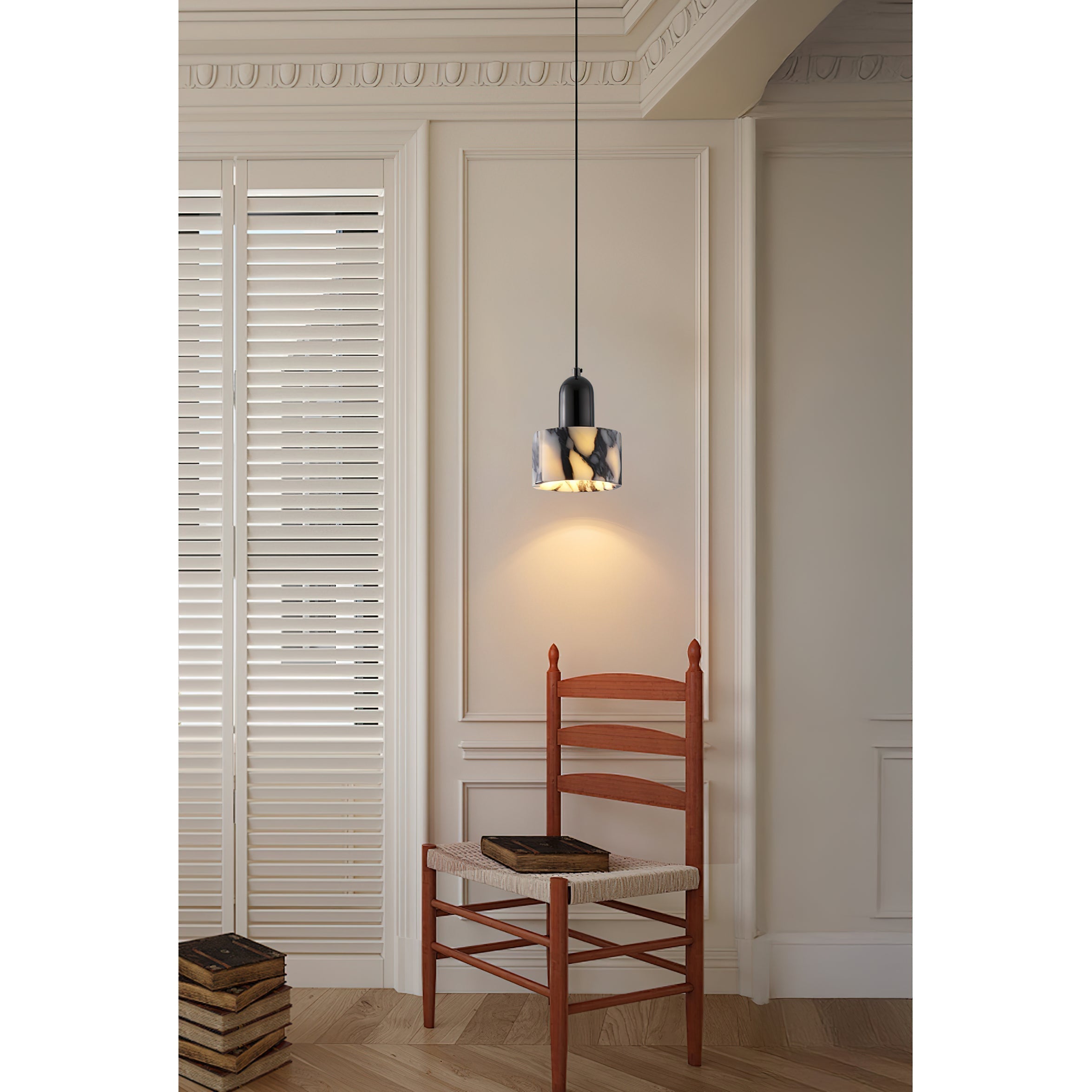 Flair Suspension en Marbre et Métal Minimaliste Moderne