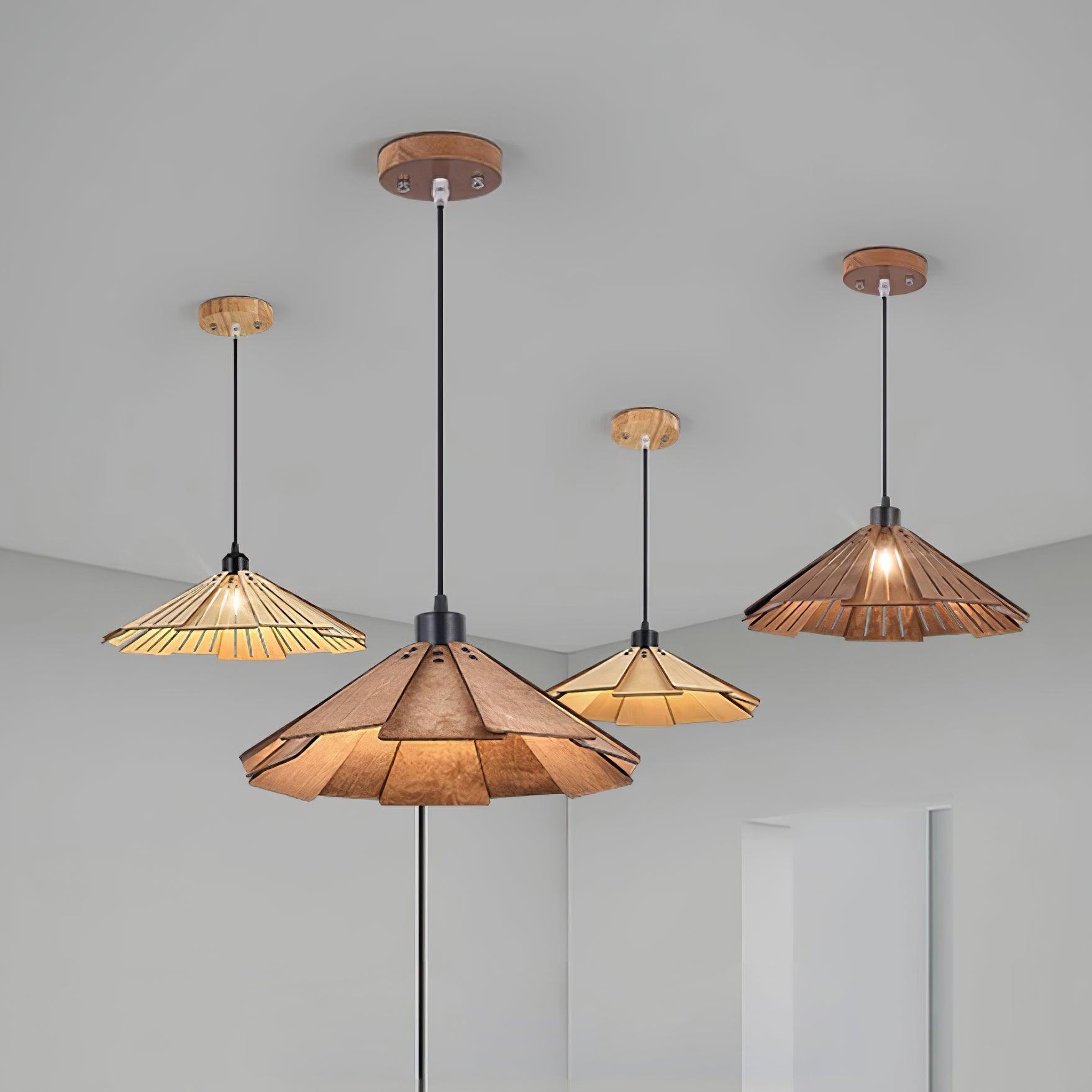 Delfina Lampe Suspendue Panneau en Bois Wabi-Sabi Organique