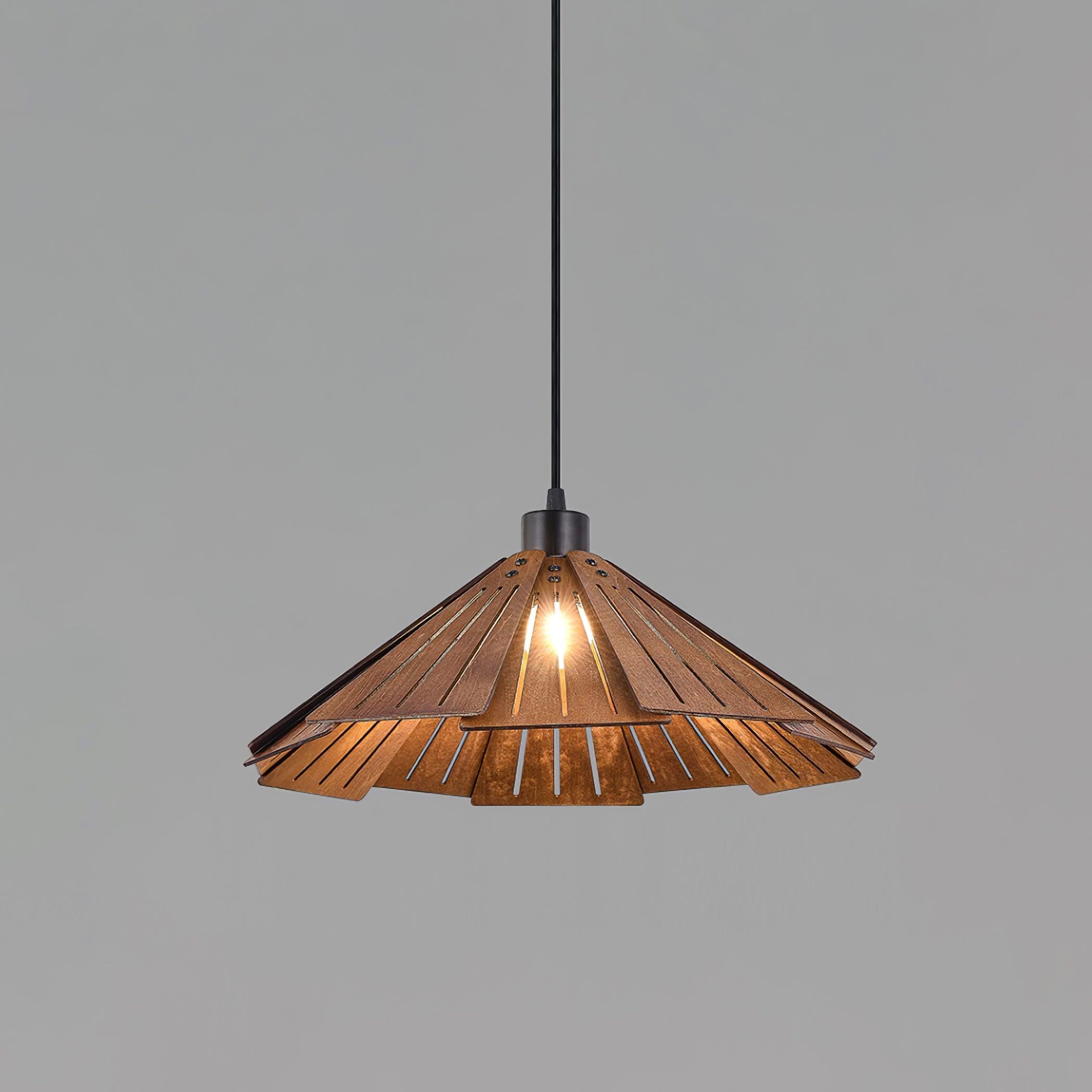 Delfina Lampe Suspendue Panneau en Bois Wabi-Sabi Organique