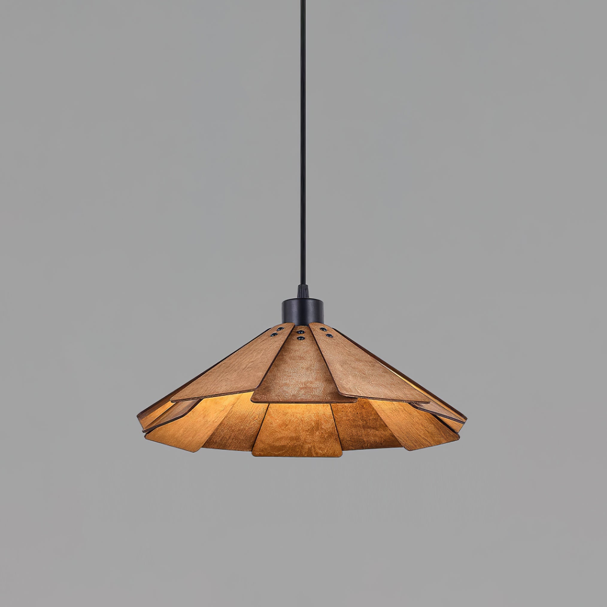 Delfina Lampe Suspendue Panneau en Bois Wabi-Sabi Organique