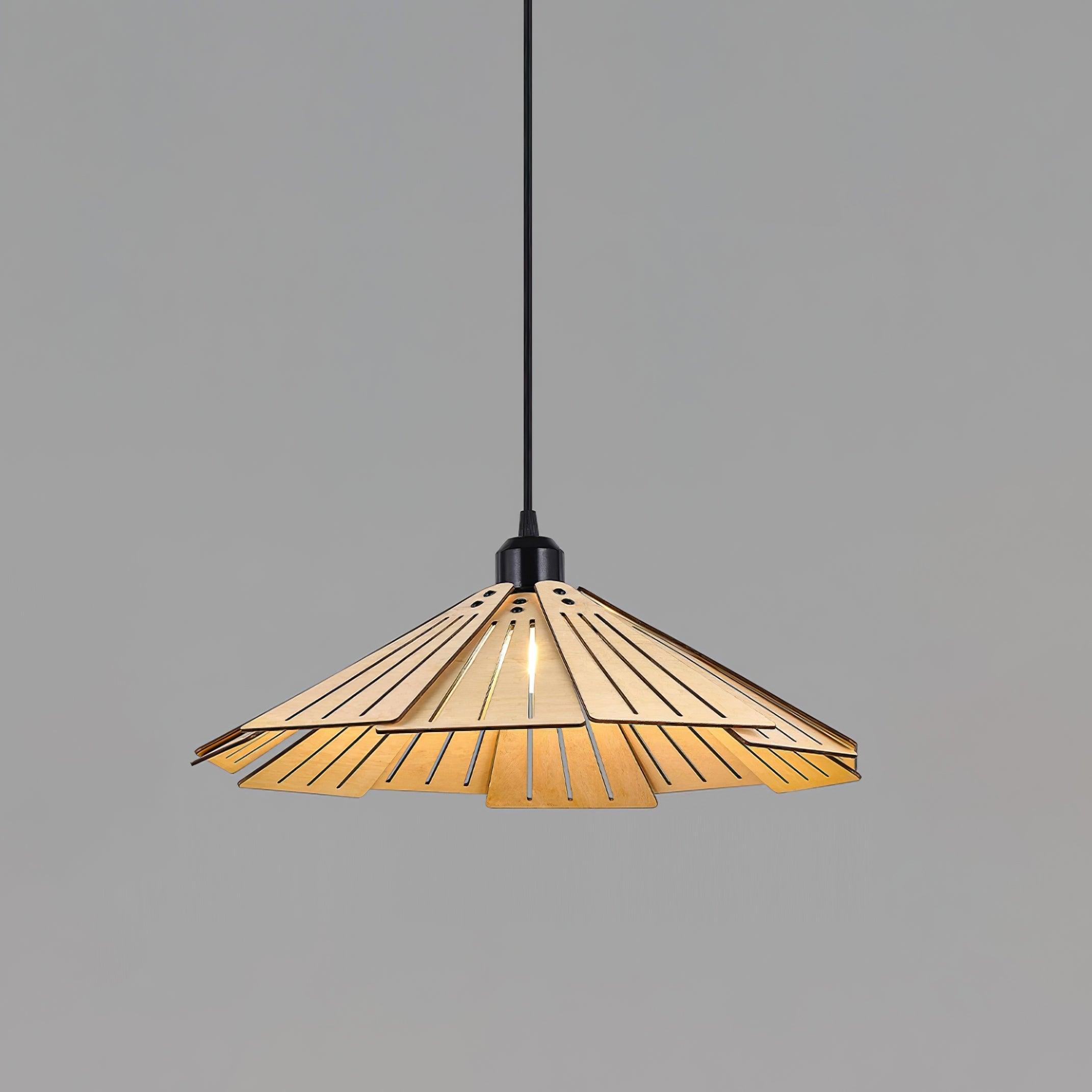 Delfina Lampe Suspendue Panneau en Bois Wabi-Sabi Organique