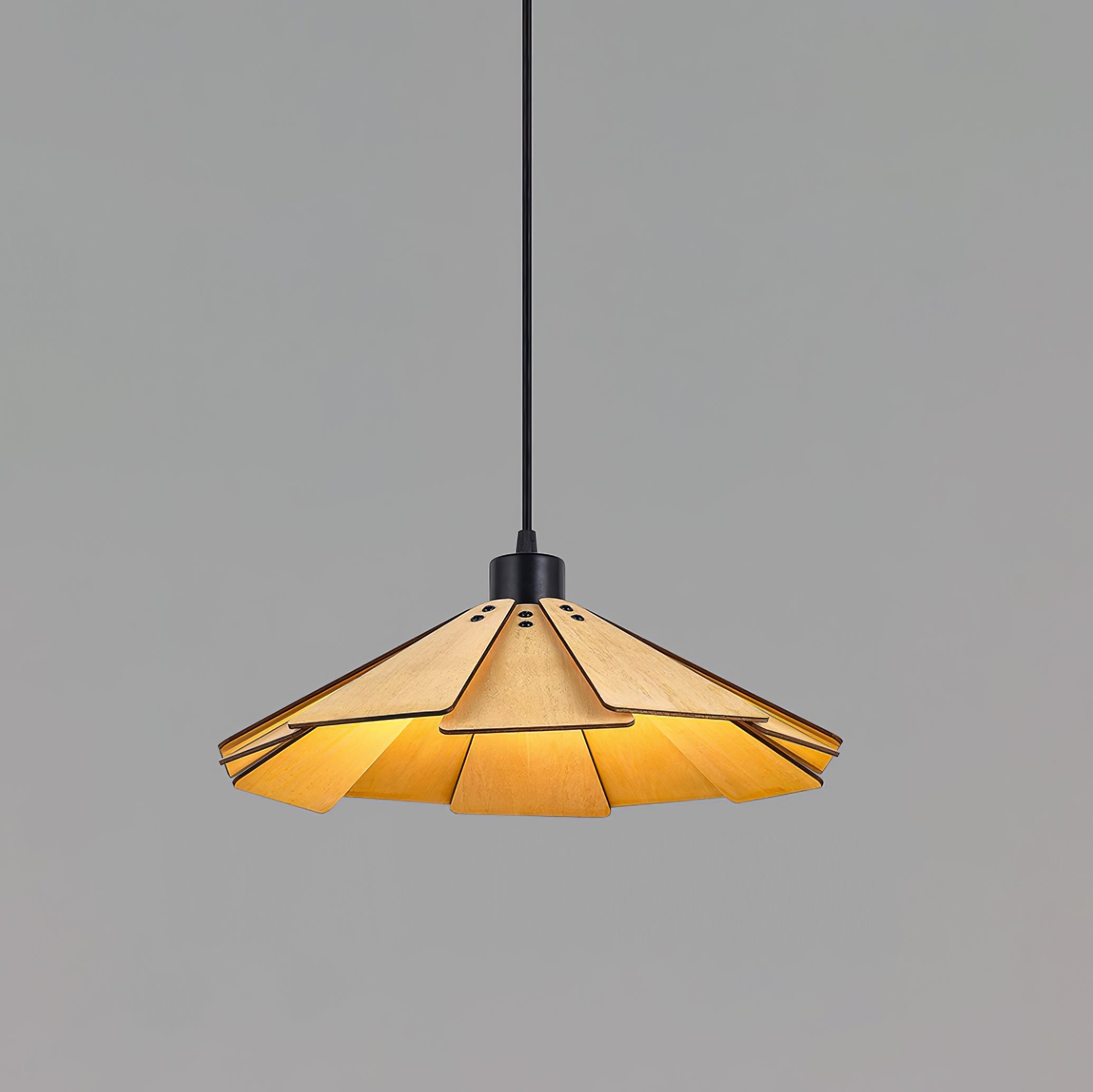 Delfina Lampe Suspendue Panneau en Bois Wabi-Sabi Organique