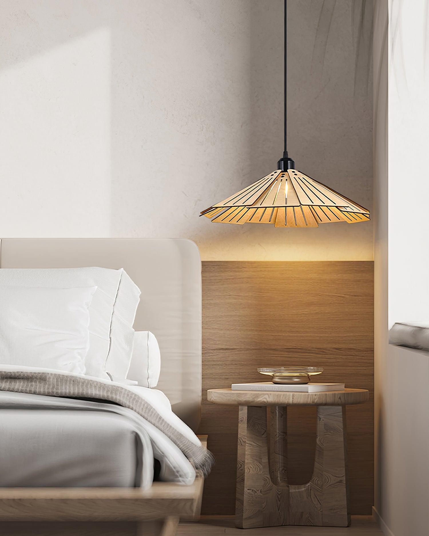 Delfina Lampe Suspendue Panneau en Bois Wabi-Sabi Organique