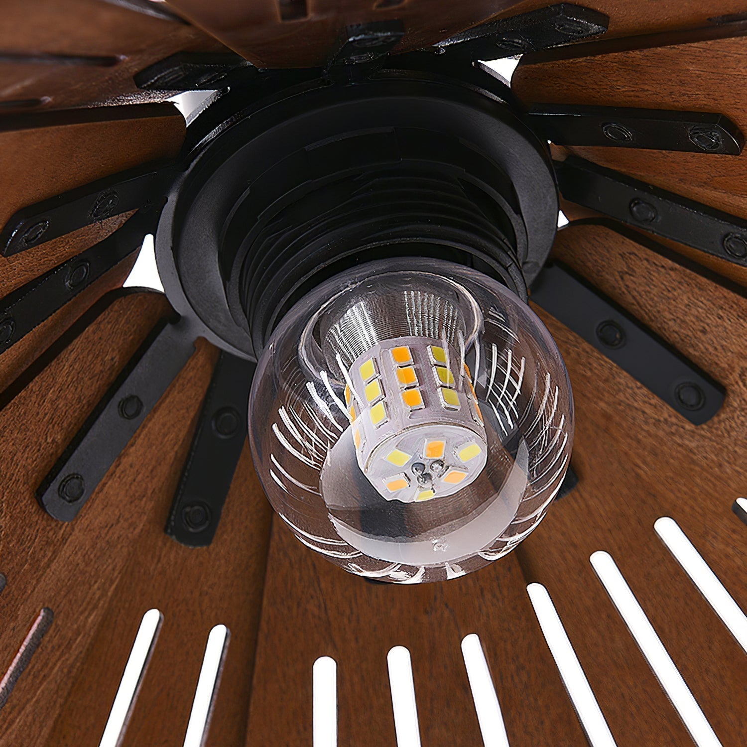 Delfina Lampe Suspendue Panneau en Bois Wabi-Sabi Organique