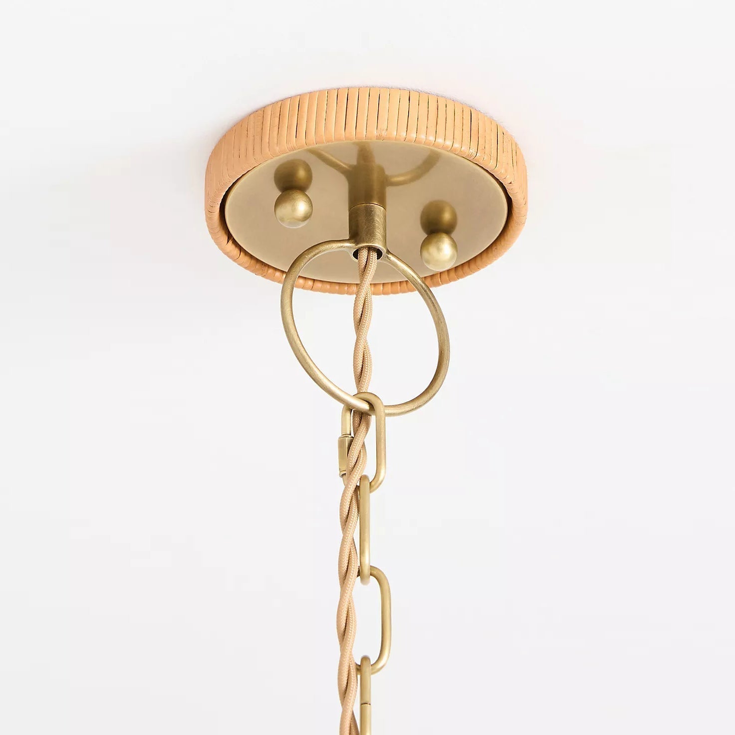 Delphine Lustre Métal Rattan Tissé Naturel Élégance