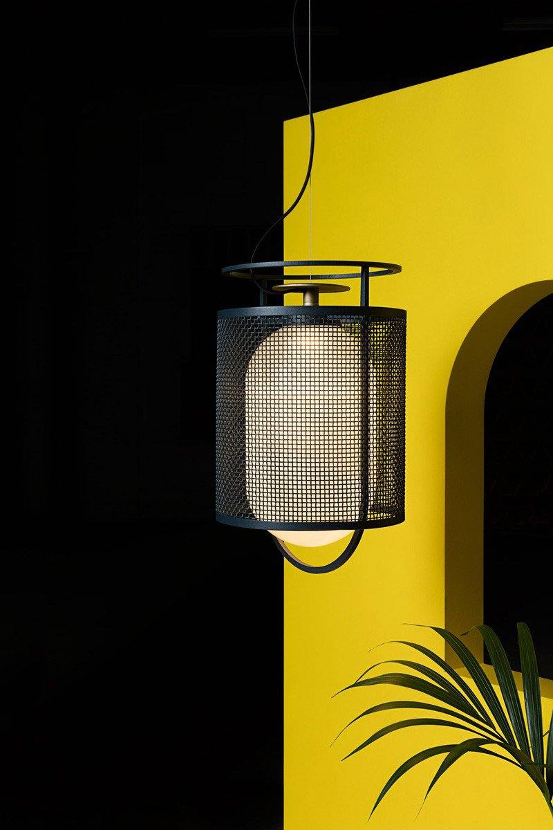 Solara Suspension Cylindre en Maille Accent en Laiton Industriel