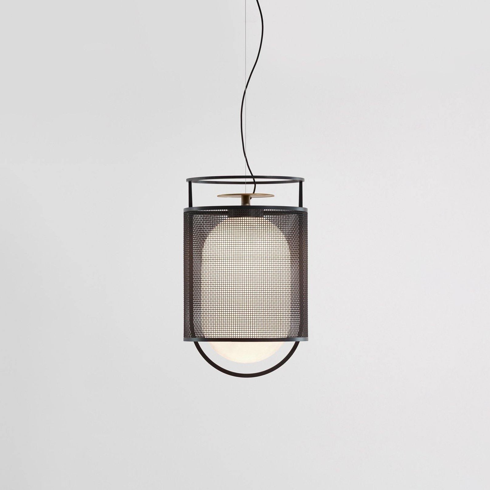Solara Suspension Cylindre en Maille Accent en Laiton Industriel