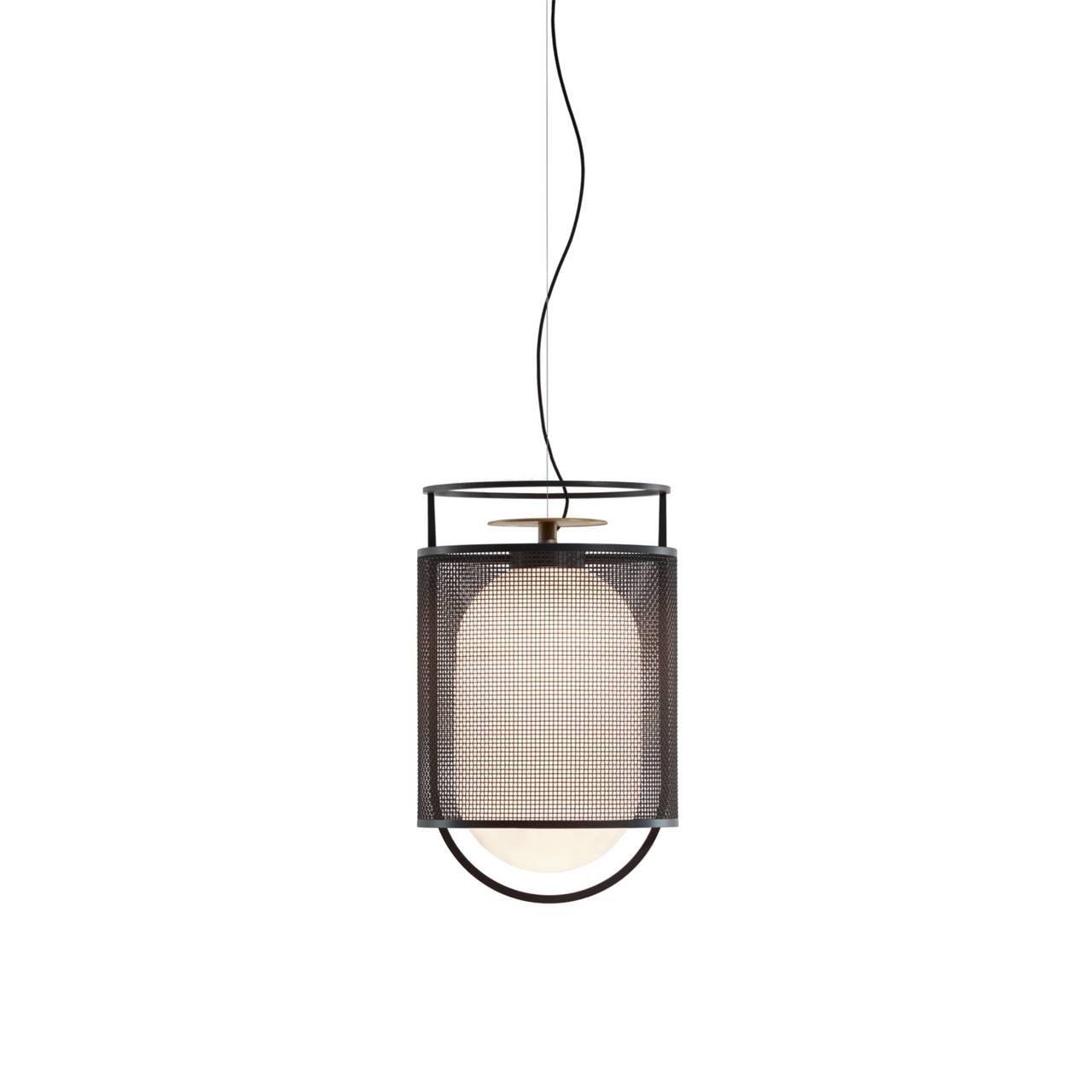 Solara Suspension Cylindre en Maille Accent en Laiton Industriel