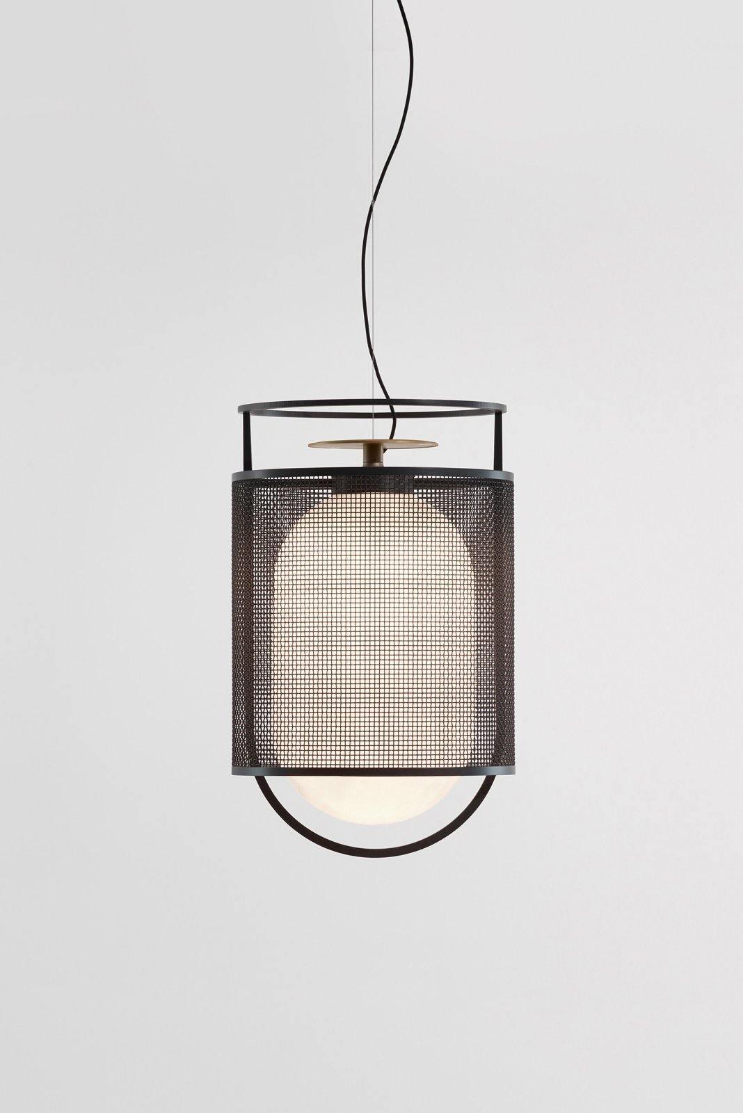 Solara Suspension Cylindre en Maille Accent en Laiton Industriel