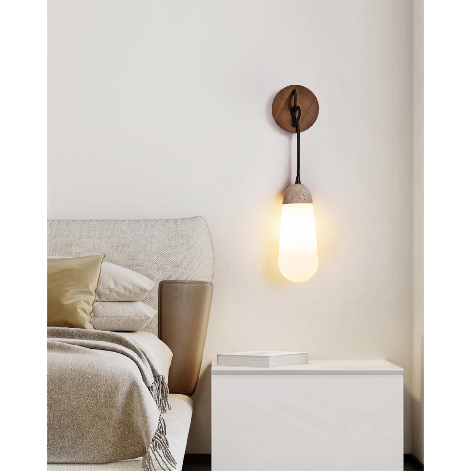 Radiant Applique Murale Bois Travertin Minimaliste Moderne