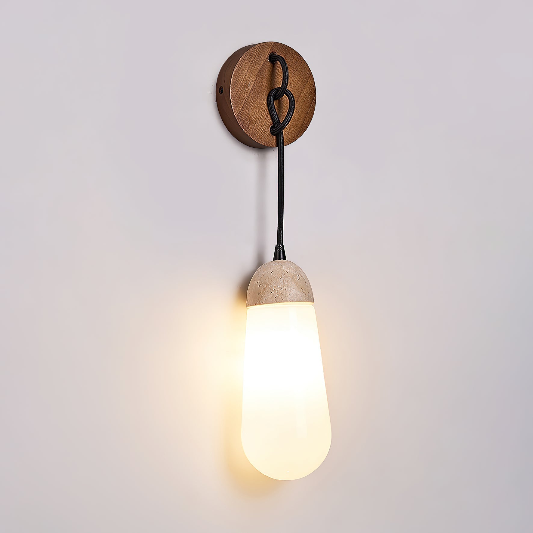 Radiant Applique Murale Bois Travertin Minimaliste Moderne