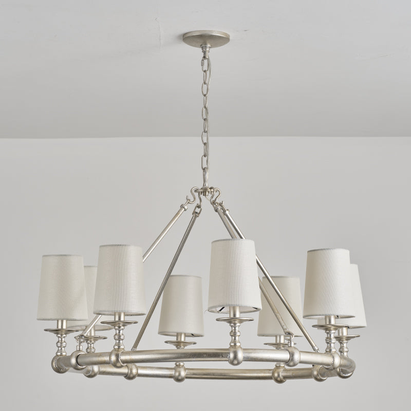 Unite Lustre Rond Industriel Vintage En Métal Doré