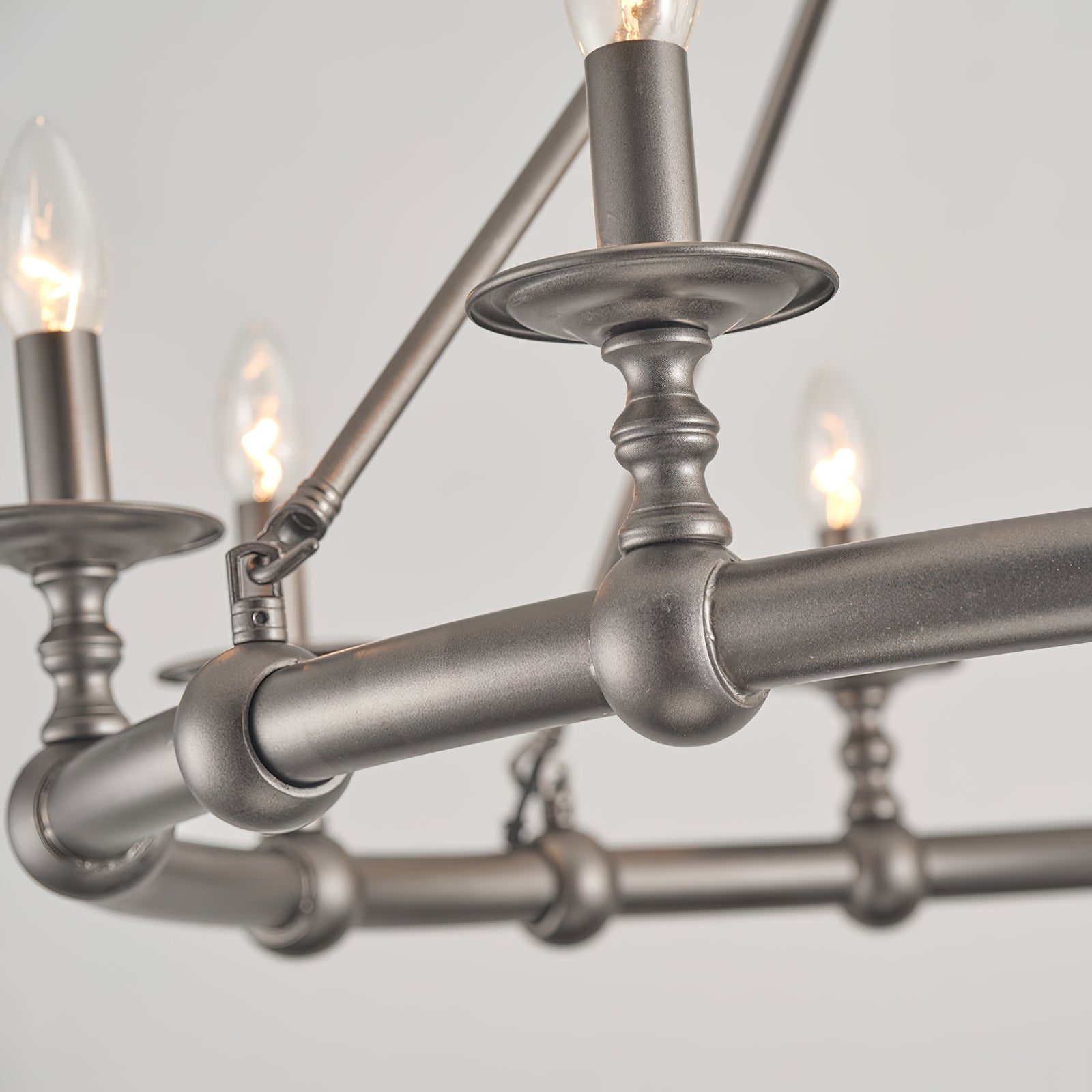 Unite Lustre Rond Industriel Vintage En Métal Doré
