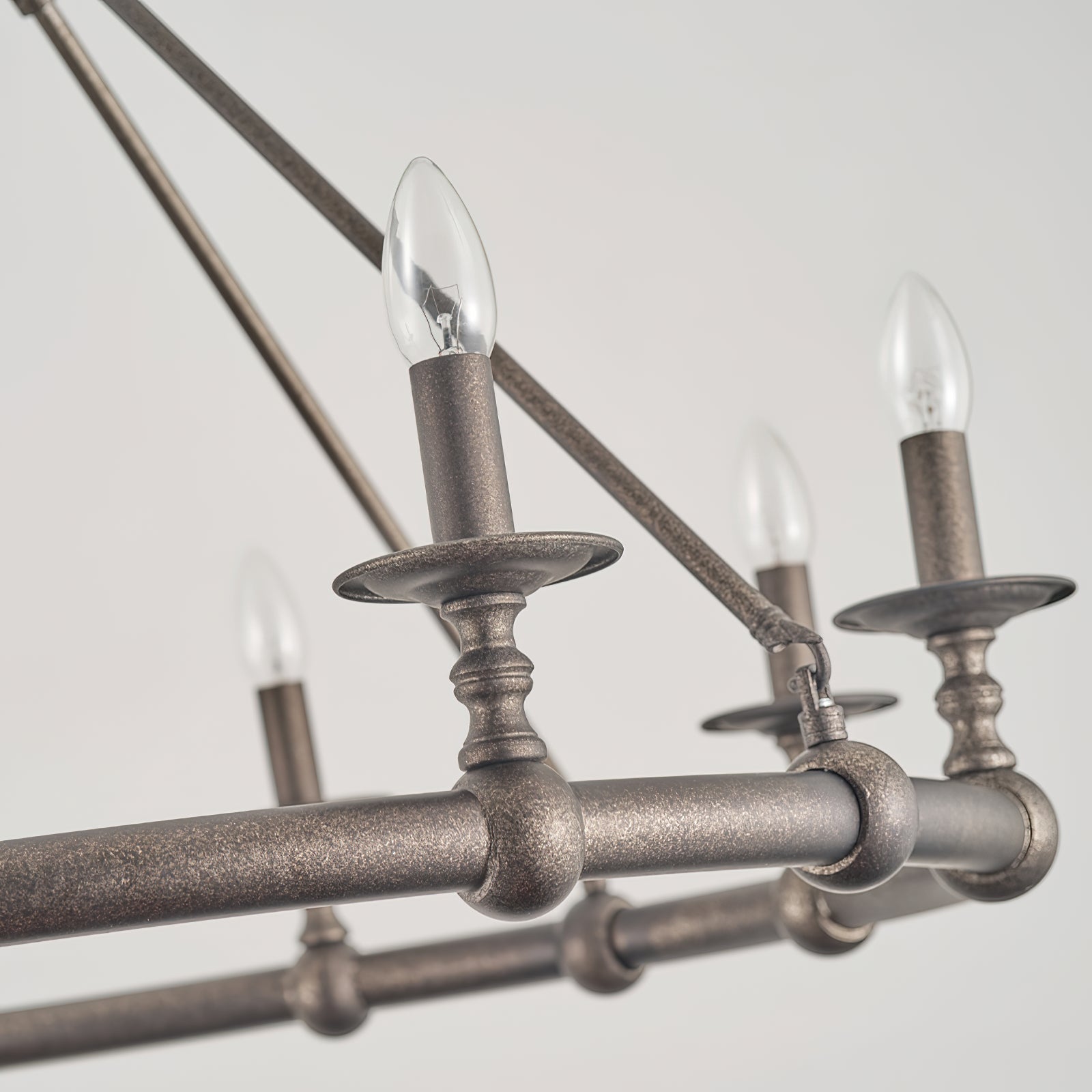 Unite Lustre Rond Industriel Vintage En Métal Doré