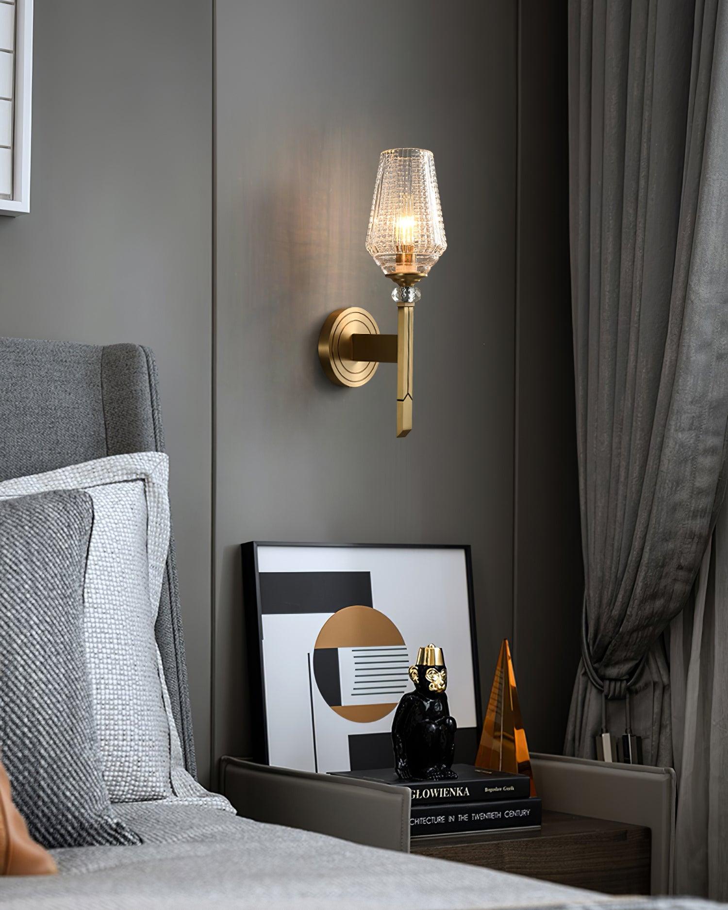 Lustra Applique Murale Laiton Cristal Élégante