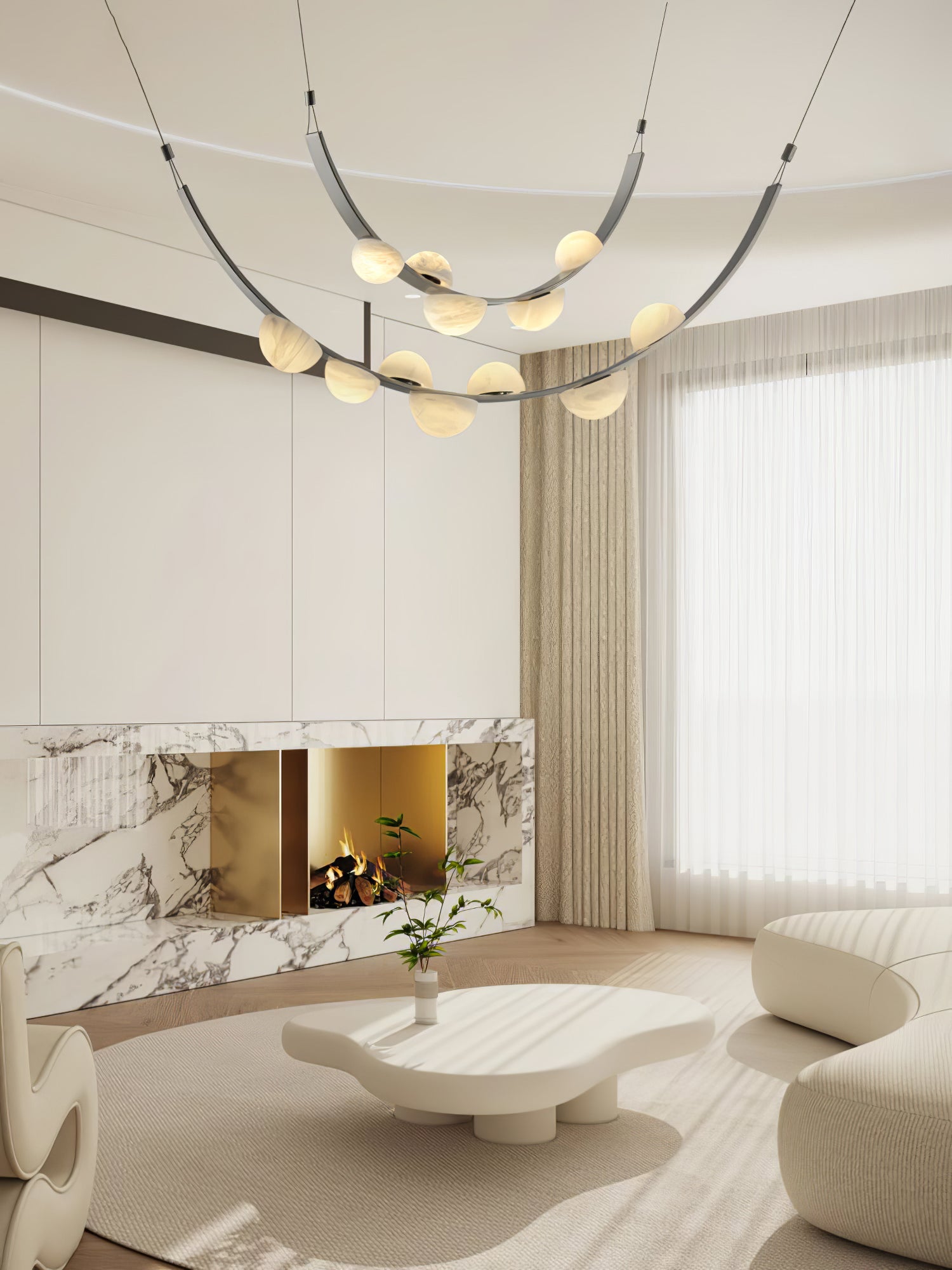 Evcaria Lustre Moderne en Albâtre