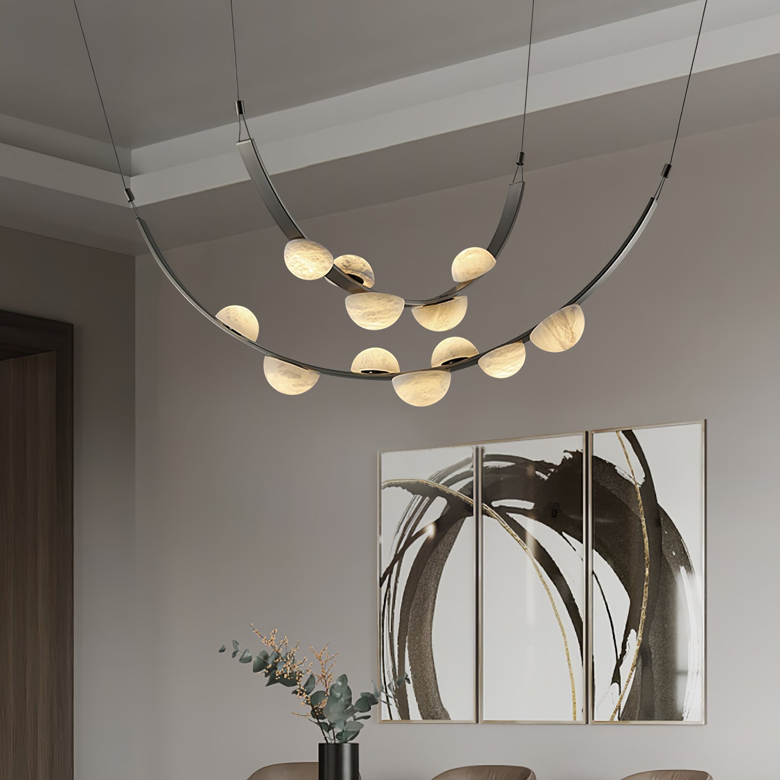Evcaria Lustre Moderne en Albâtre