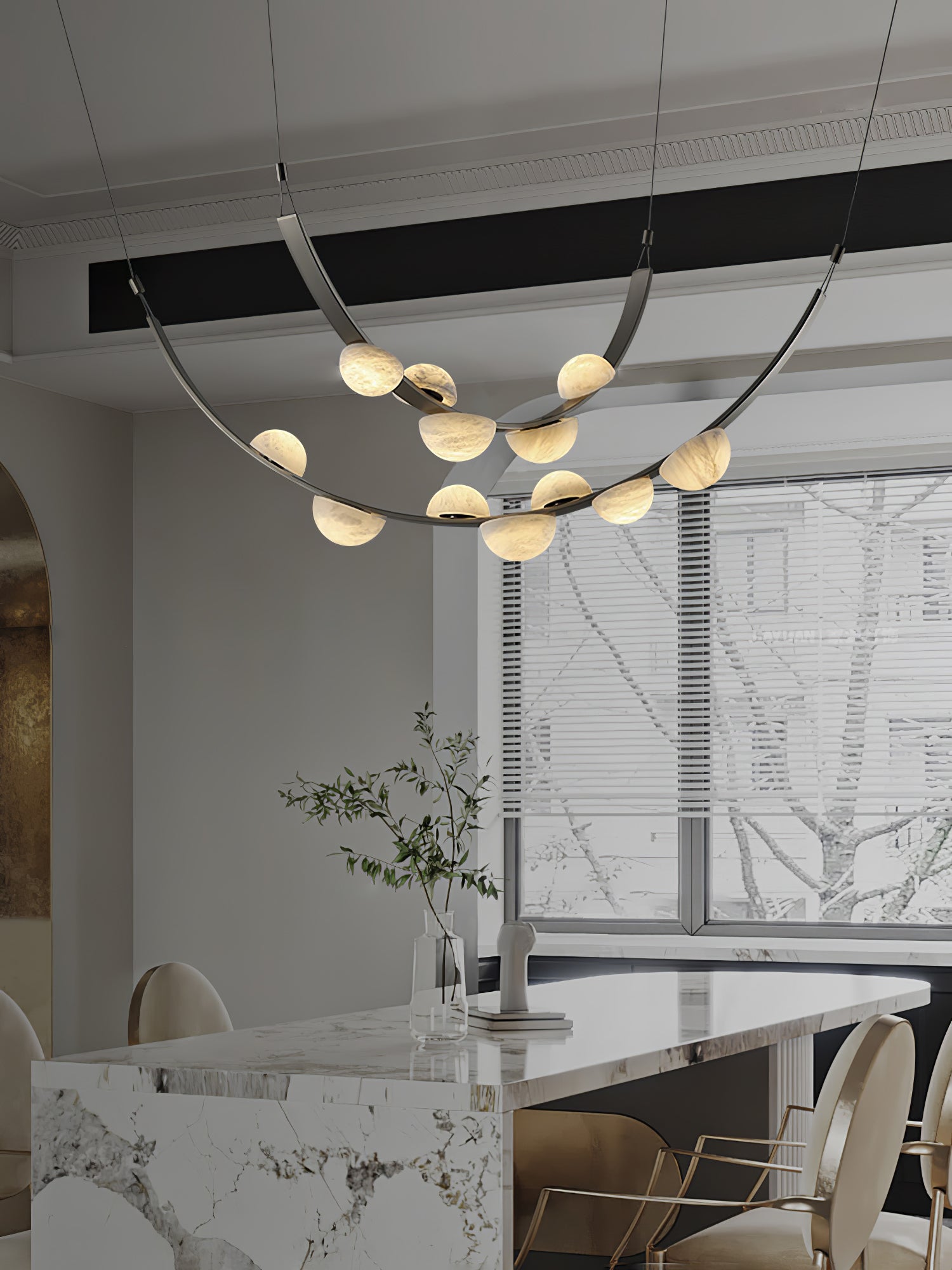 Evcaria Lustre Moderne en Albâtre