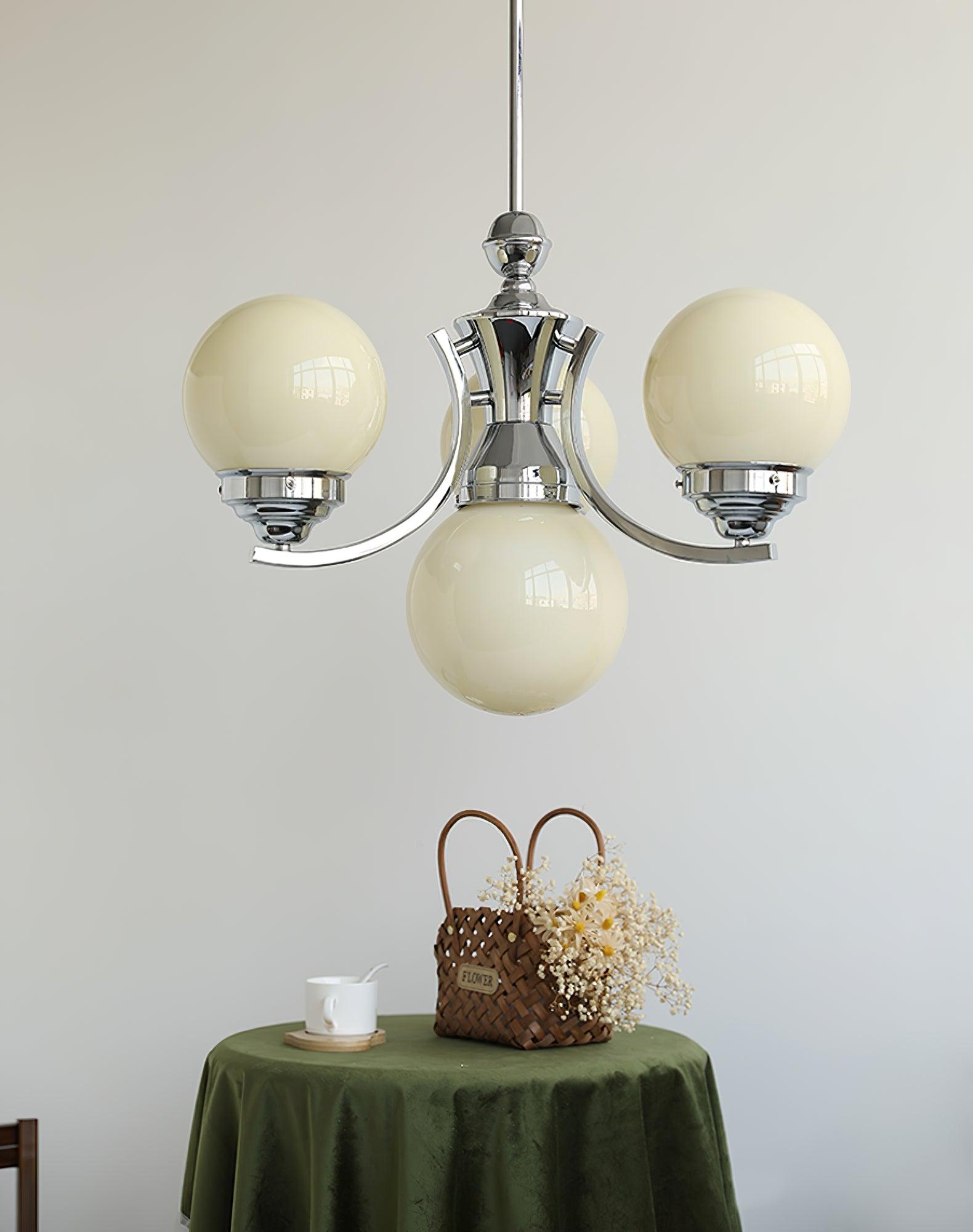 Lustra Lustre Globe Chrome Moderne 5-Lumières