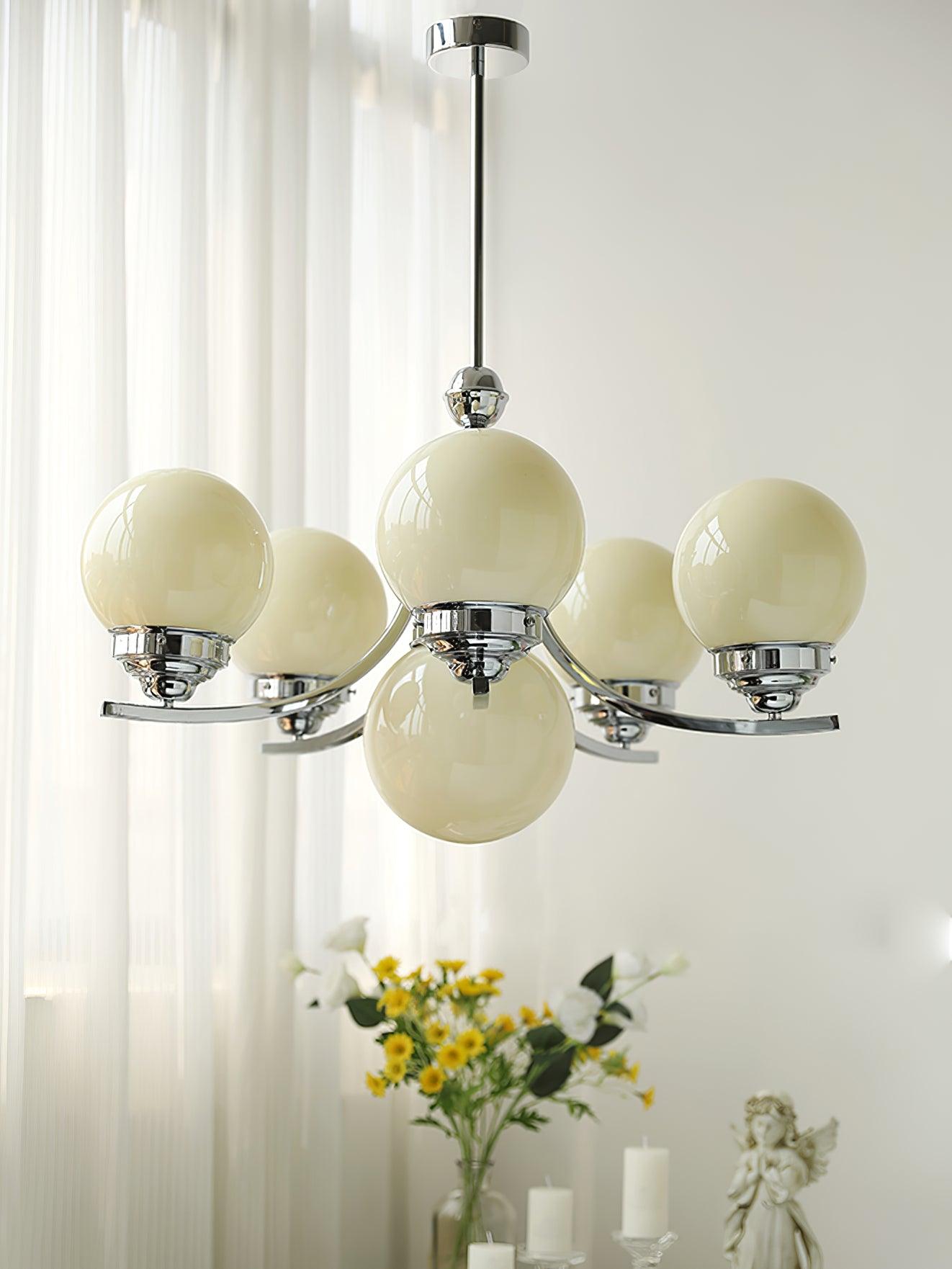 Lustra Lustre Globe Chrome Moderne 5-Lumières