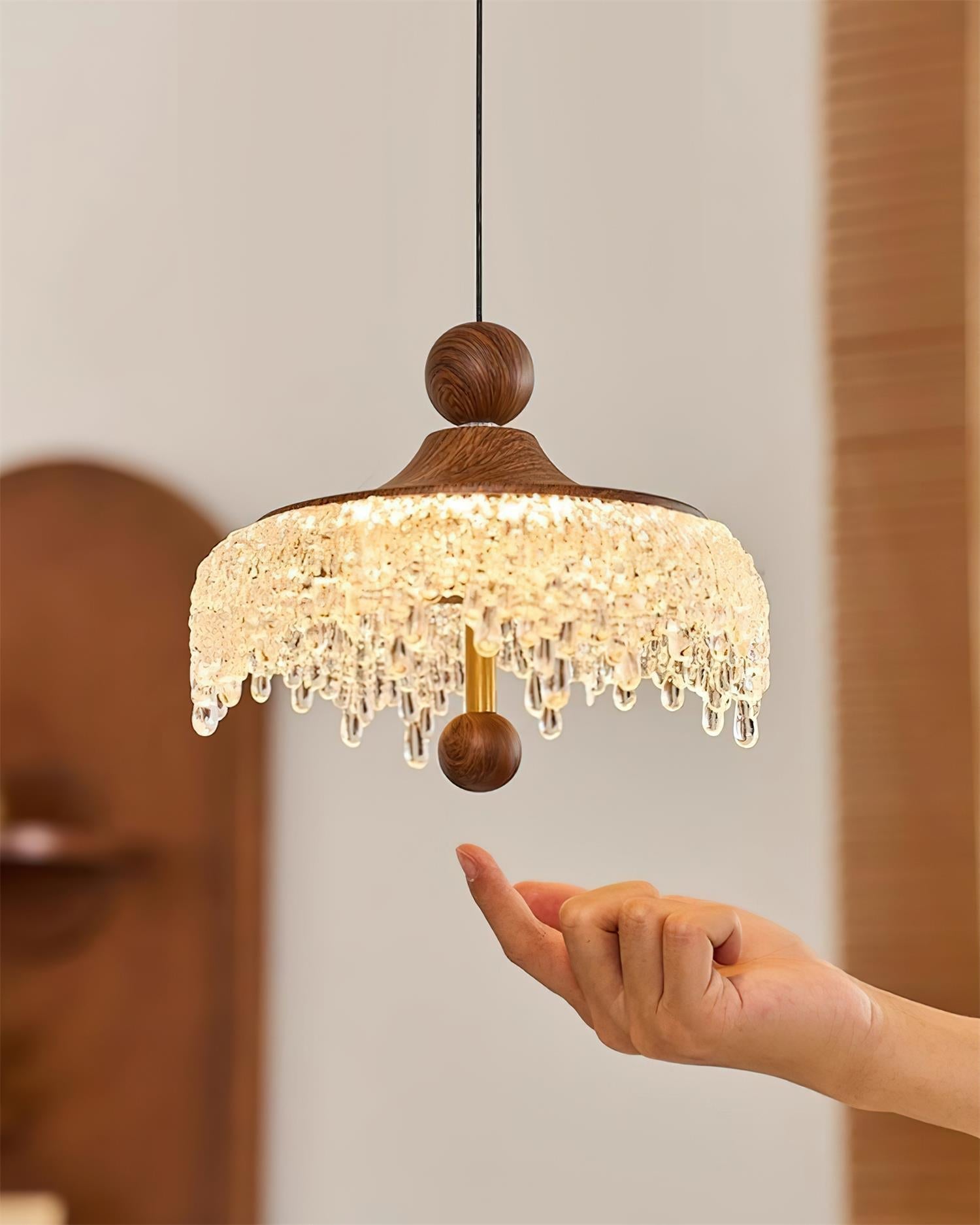 Dewdrop Suspension Élégance Cristalline Rustique