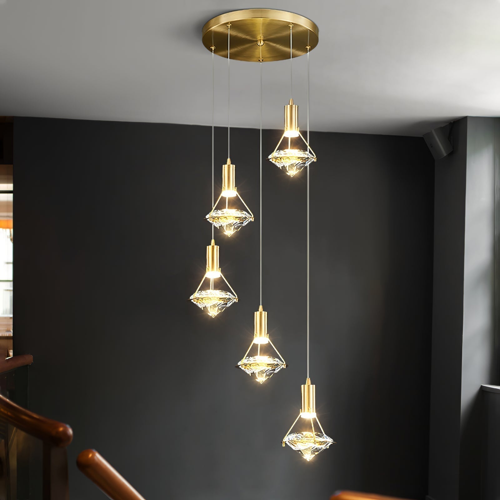 Elysianire Suspension Laiton Cristal Élégante