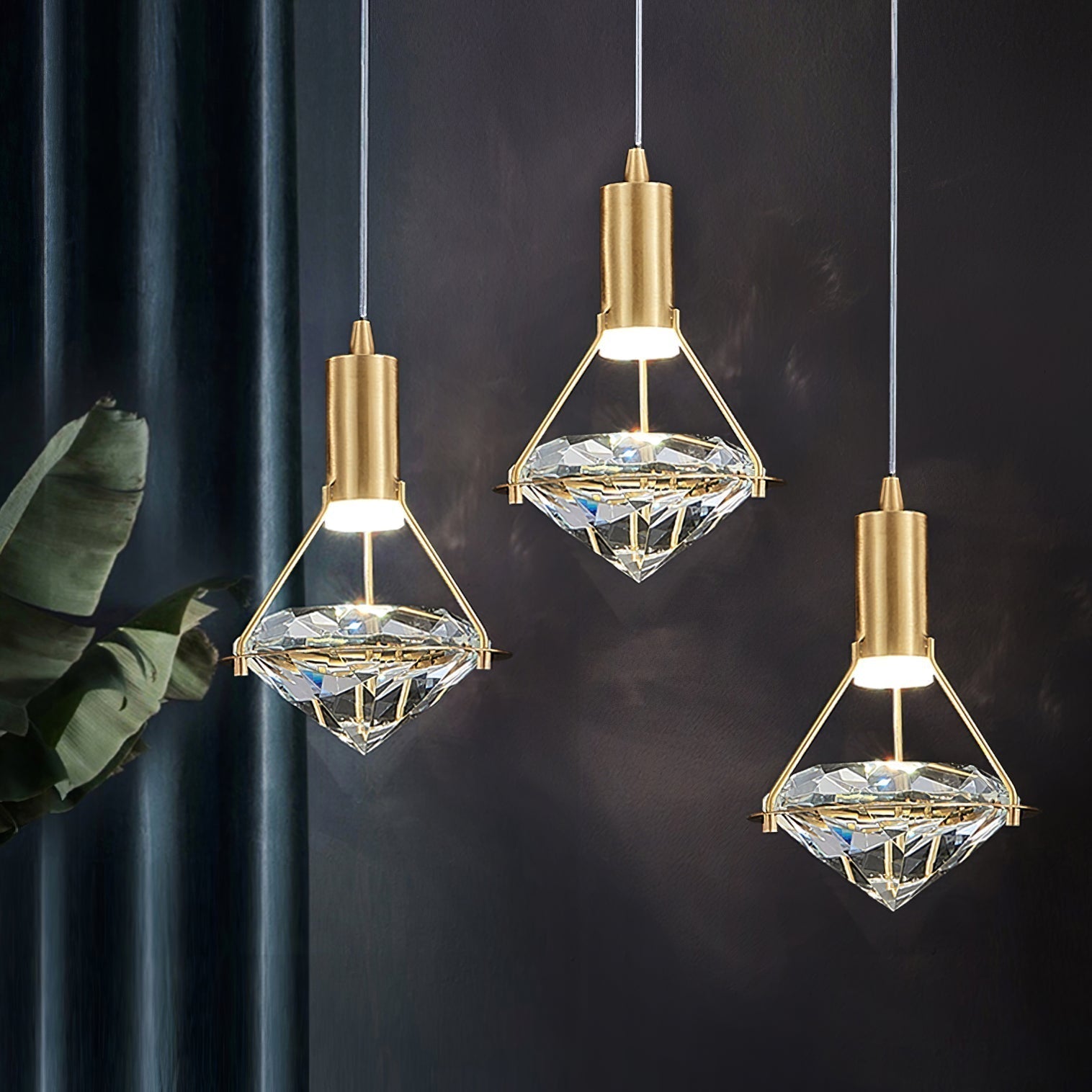 Elysianire Suspension Laiton Cristal Élégante