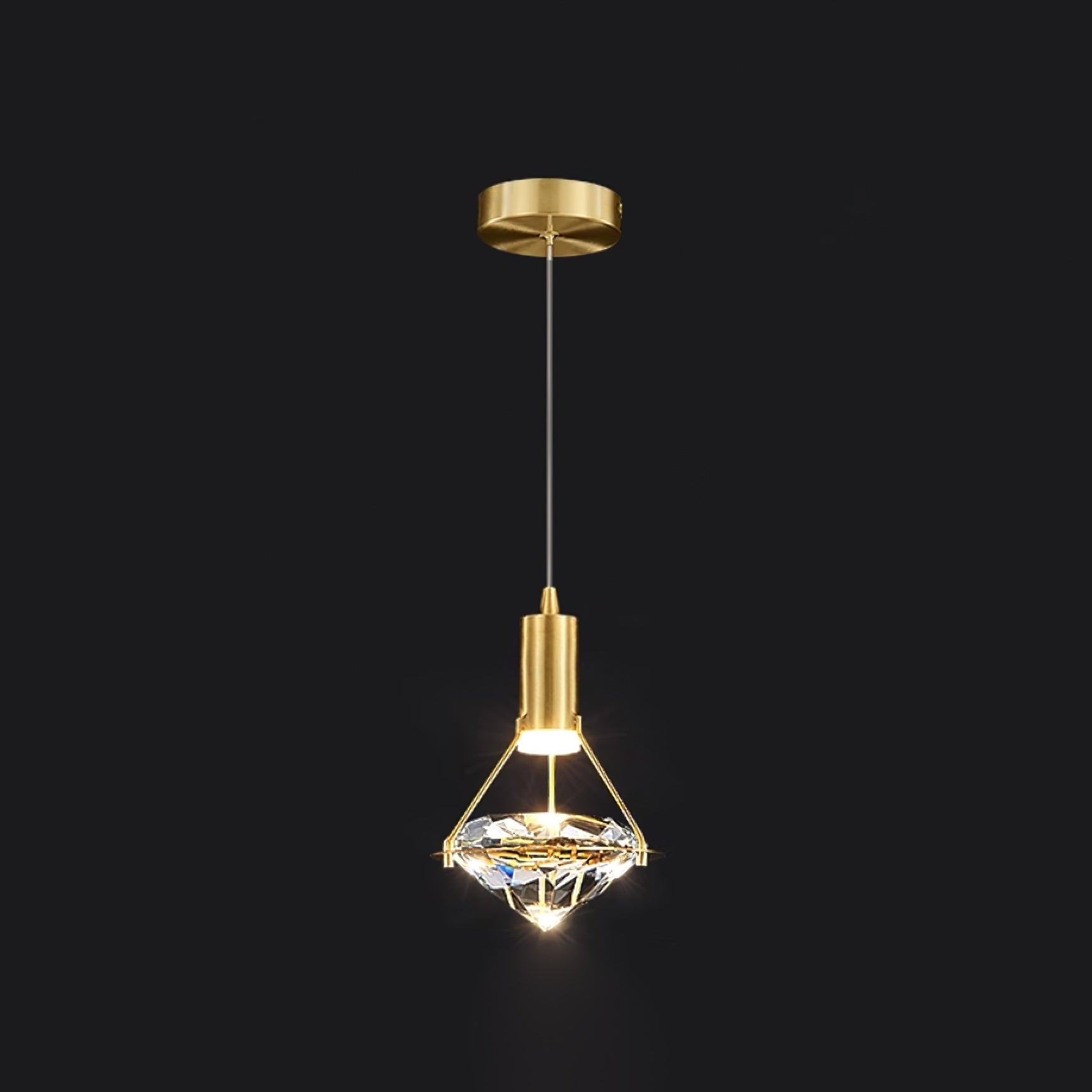 Elysianire Suspension Laiton Cristal Élégante