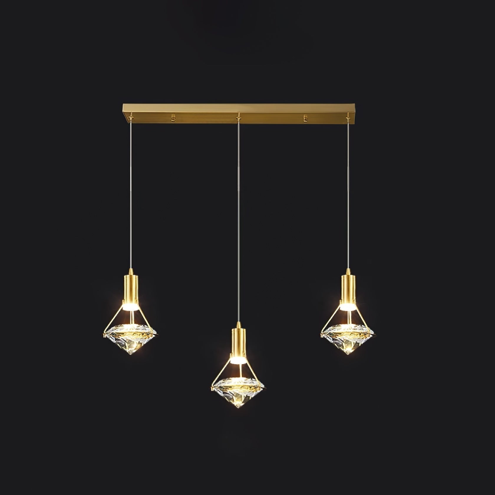 Elysianire Suspension Laiton Cristal Élégante
