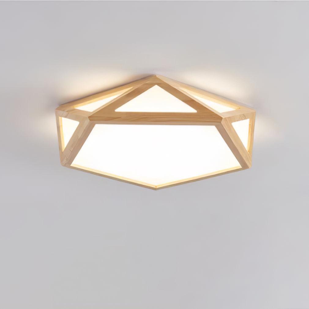 Solara Plafonnier en bois diamant géométrique moderne