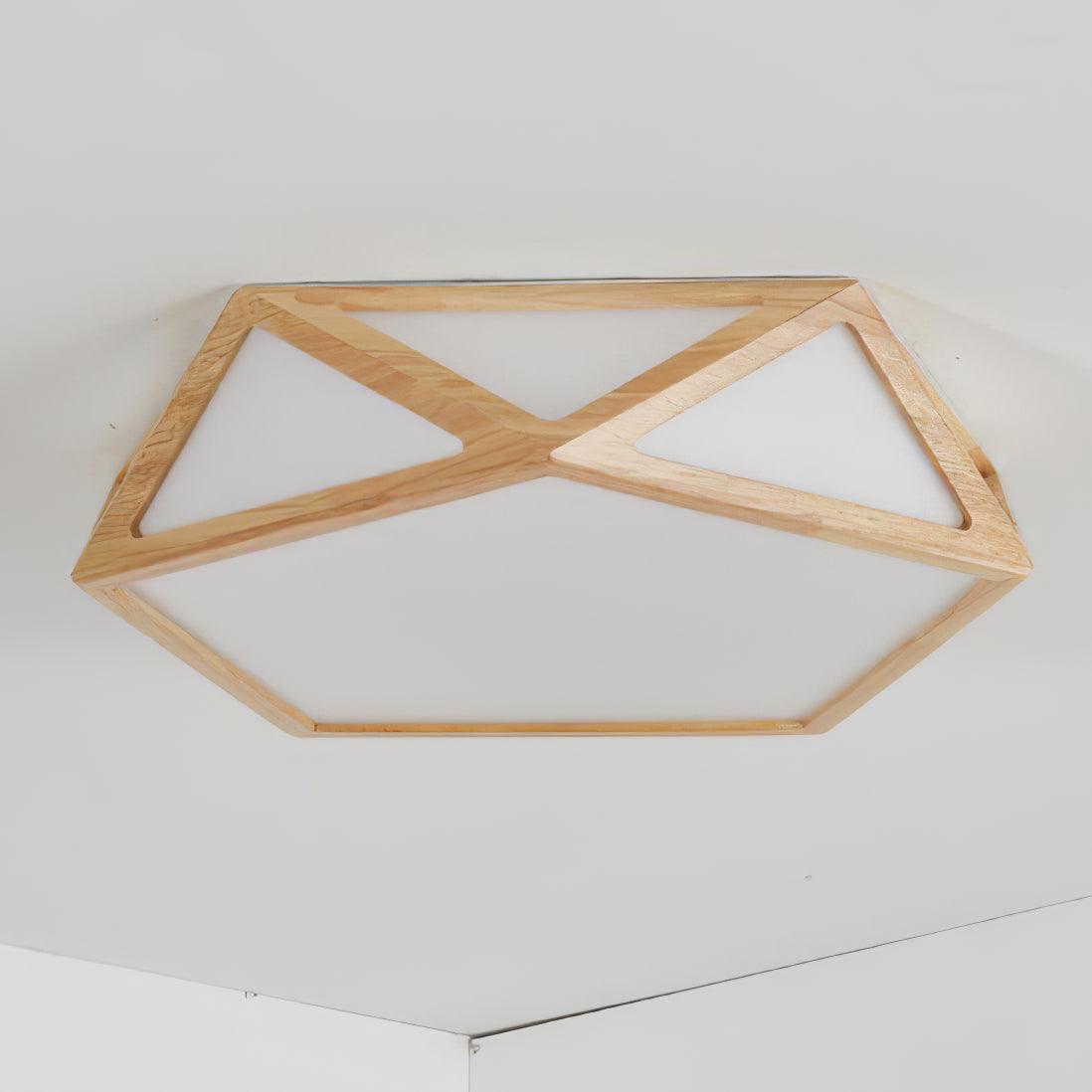 Solara Plafonnier en bois diamant géométrique moderne