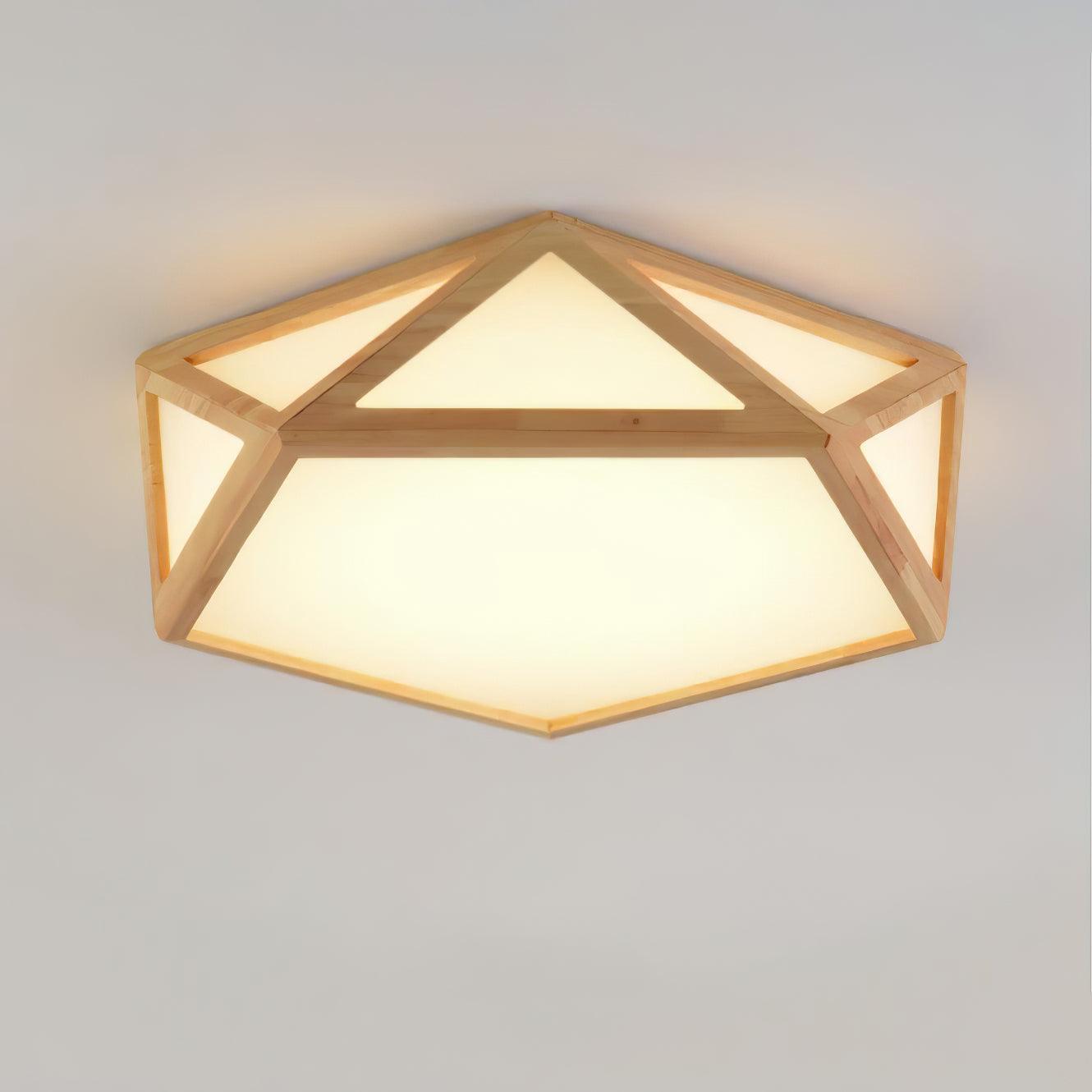 Solara Plafonnier en bois diamant géométrique moderne