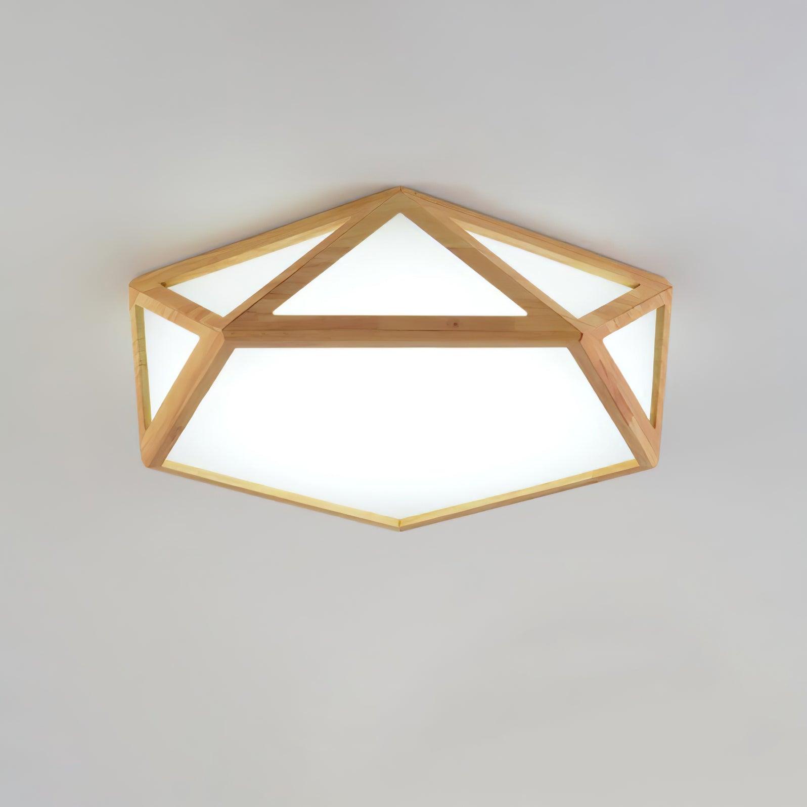 Solara Plafonnier en bois diamant géométrique moderne