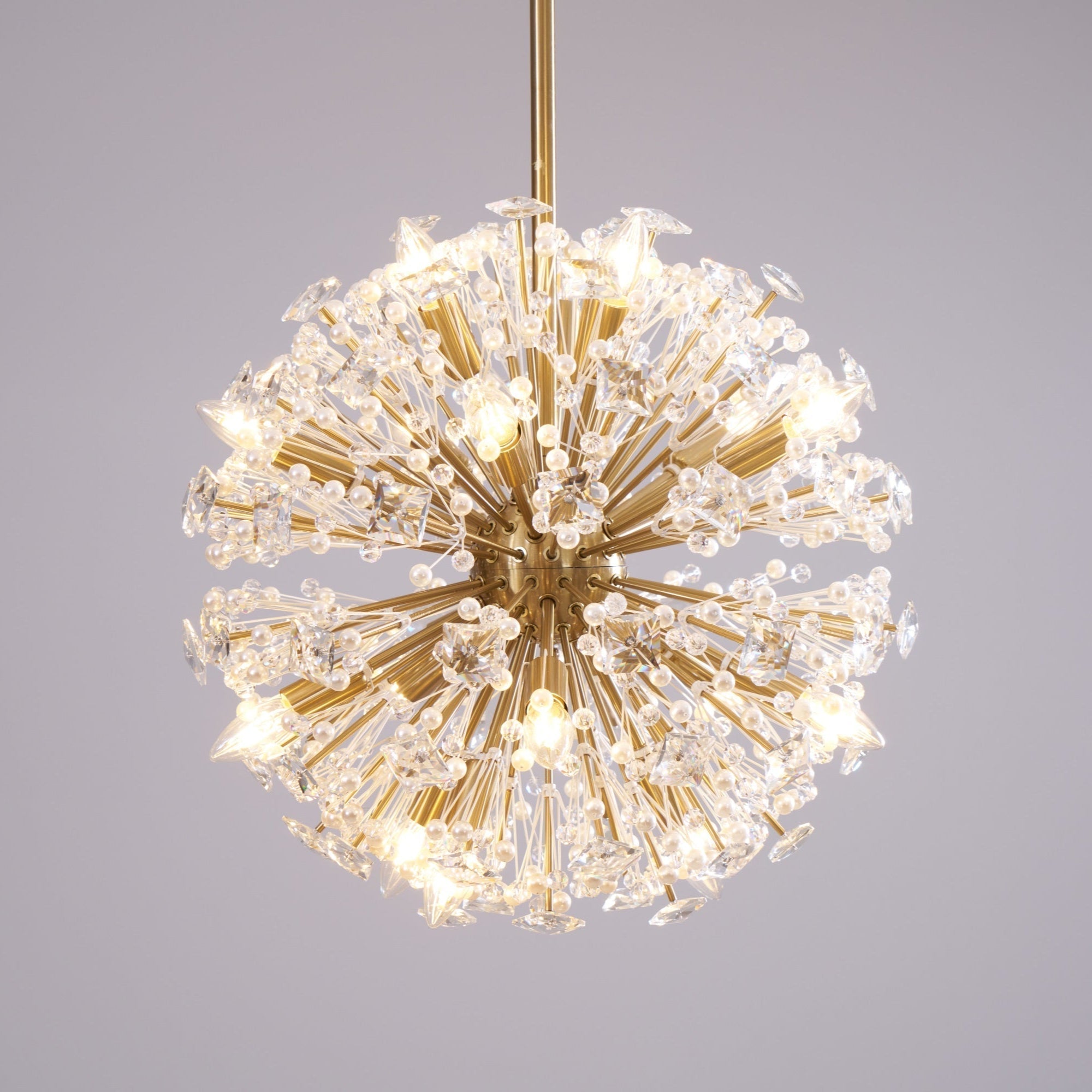 Aurora Lustre de Luxe en Métal Doré