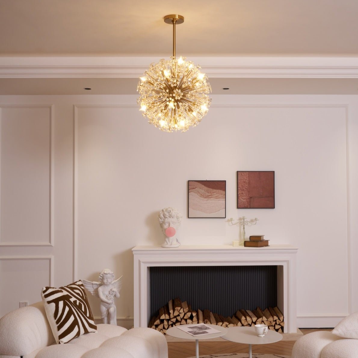 Aurora Lustre de Luxe en Métal Doré