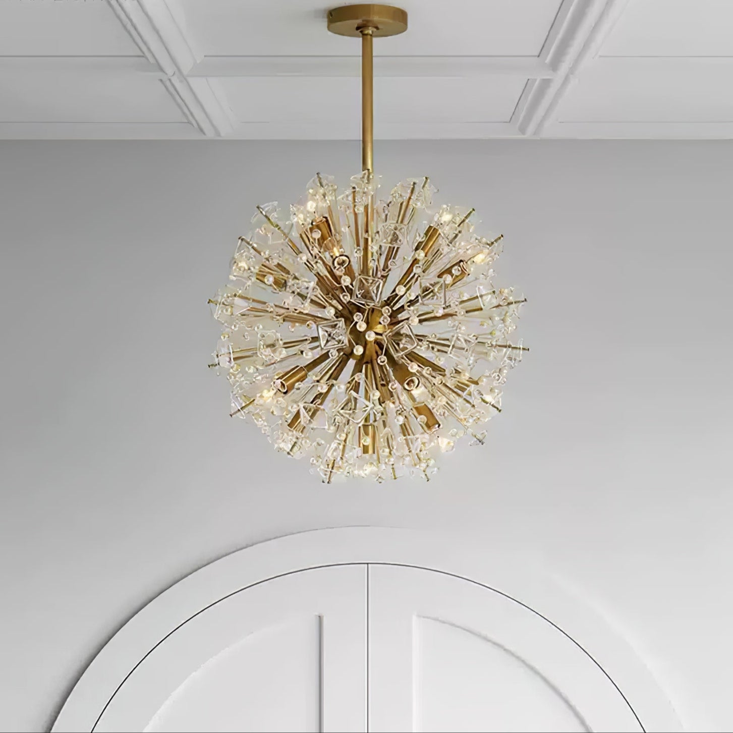Aurora Lustre de Luxe en Métal Doré