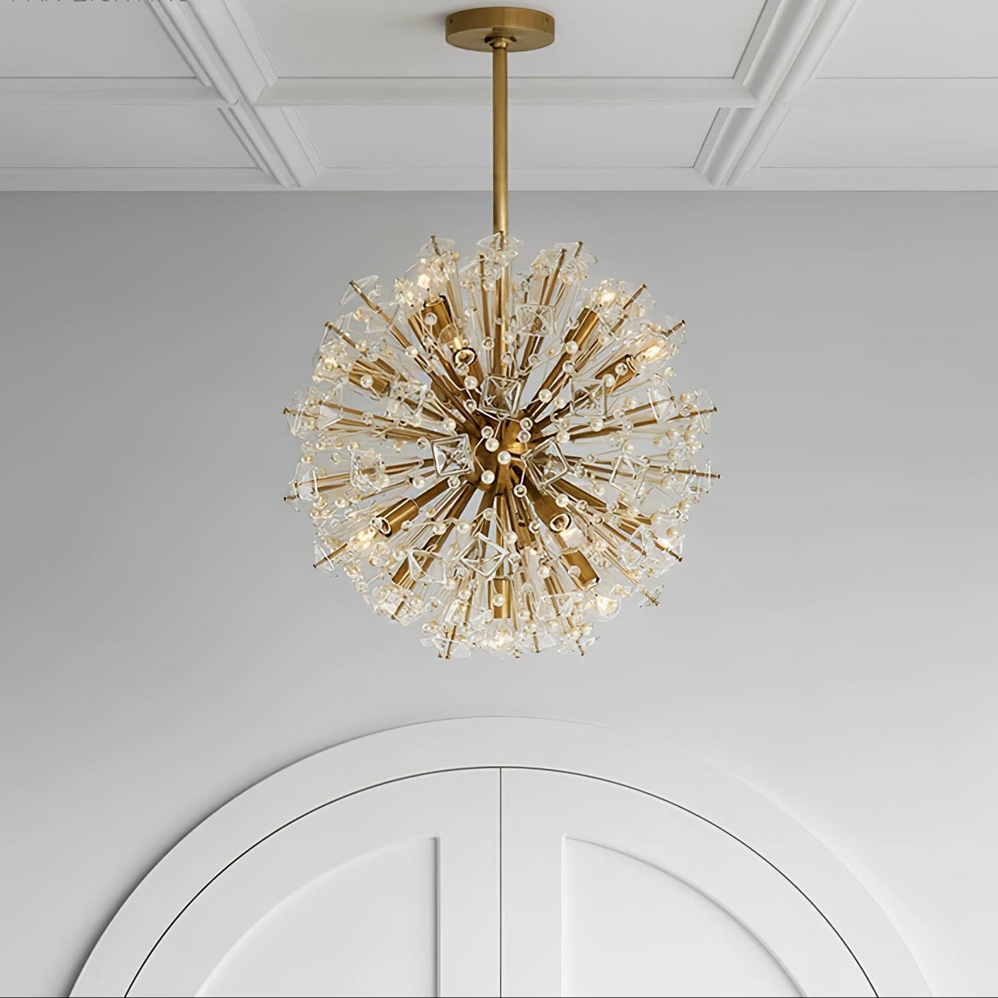 Aurora Lustre de Luxe en Métal Doré