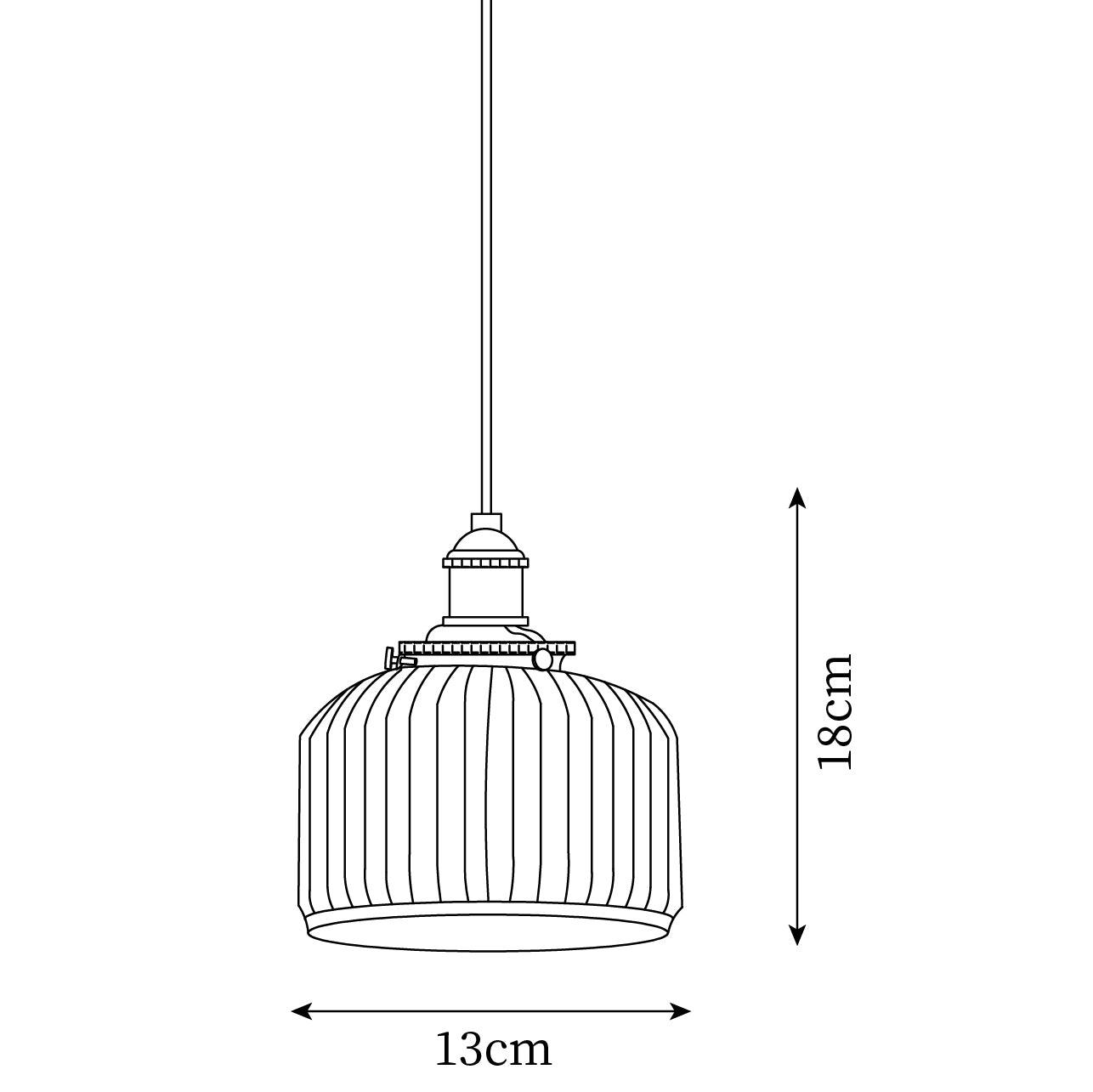 Lustra Suspension avec Abat-jour en Céramique Nervuré et Ferrures Dorées Art