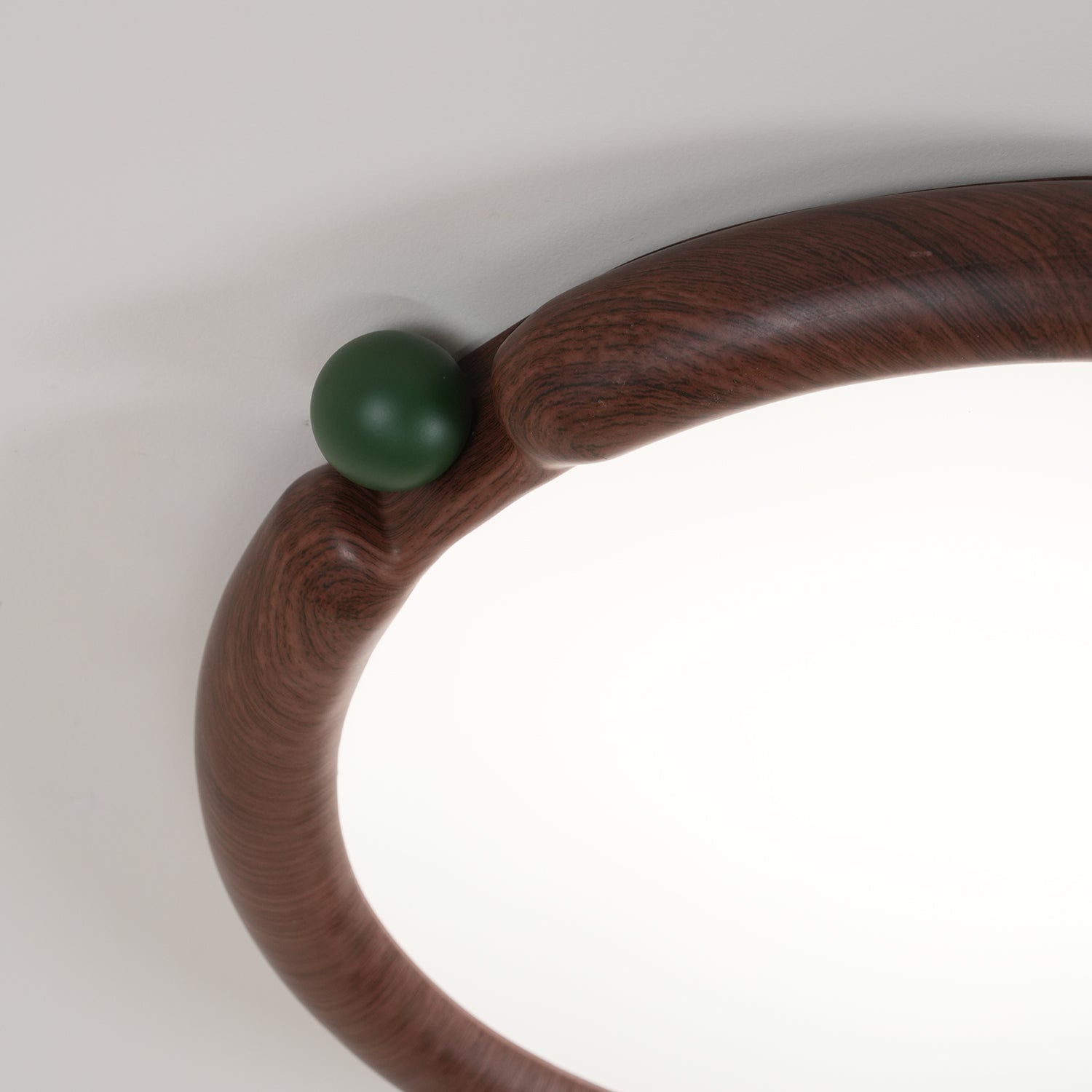 Virelli Lampe de Plafond Panneau Acrylique Rond Bois de Noyer Résine A/B Modèle Naturel