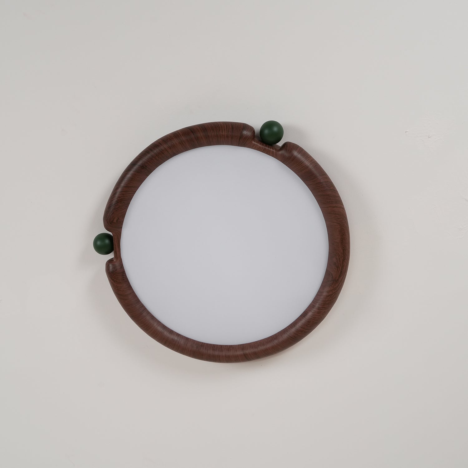 Virelli Lampe de Plafond Panneau Acrylique Rond Bois de Noyer Résine A/B Modèle Naturel
