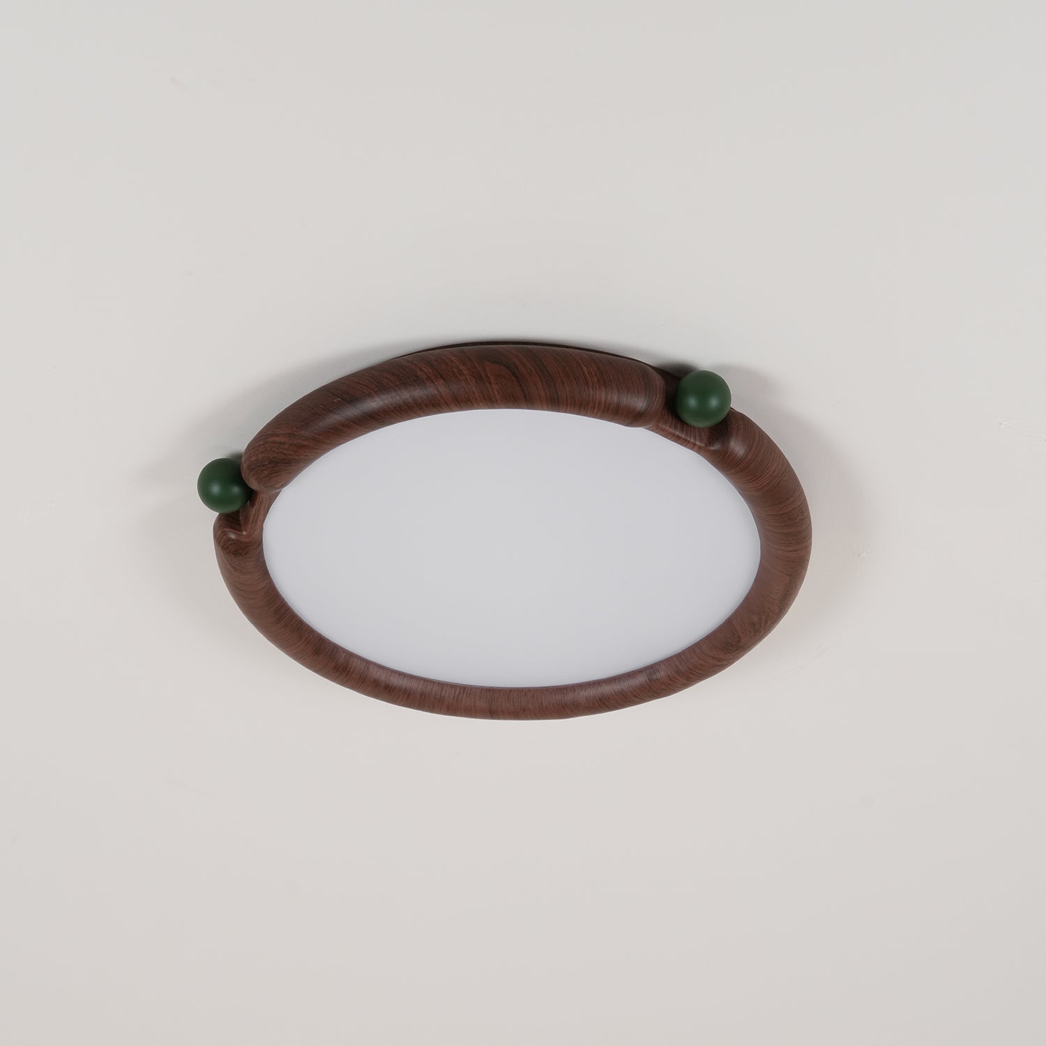Virelli Lampe de Plafond Panneau Acrylique Rond Bois de Noyer Résine A/B Modèle Naturel