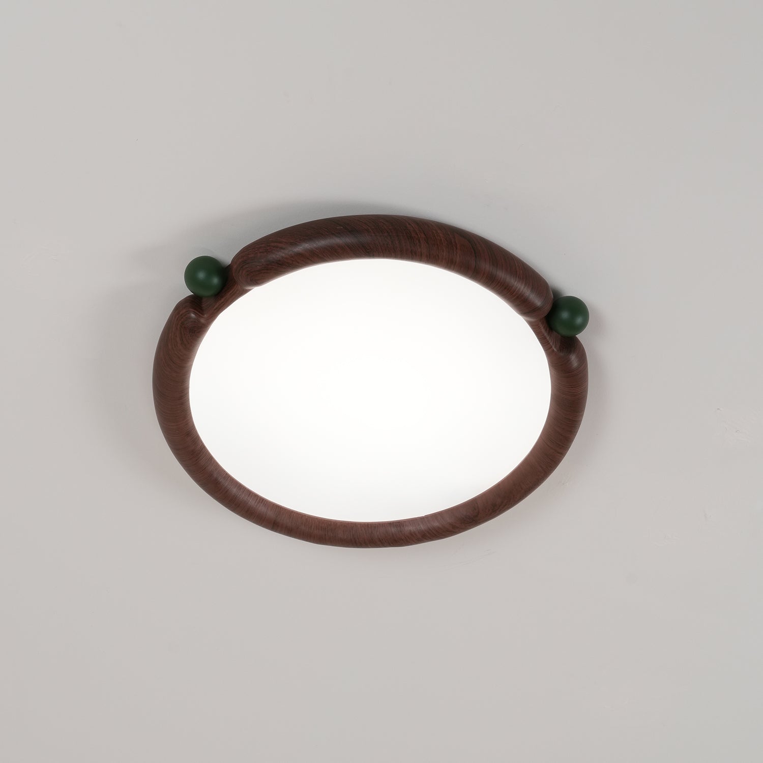 Virelli Lampe de Plafond Panneau Acrylique Rond Bois de Noyer Résine A/B Modèle Naturel